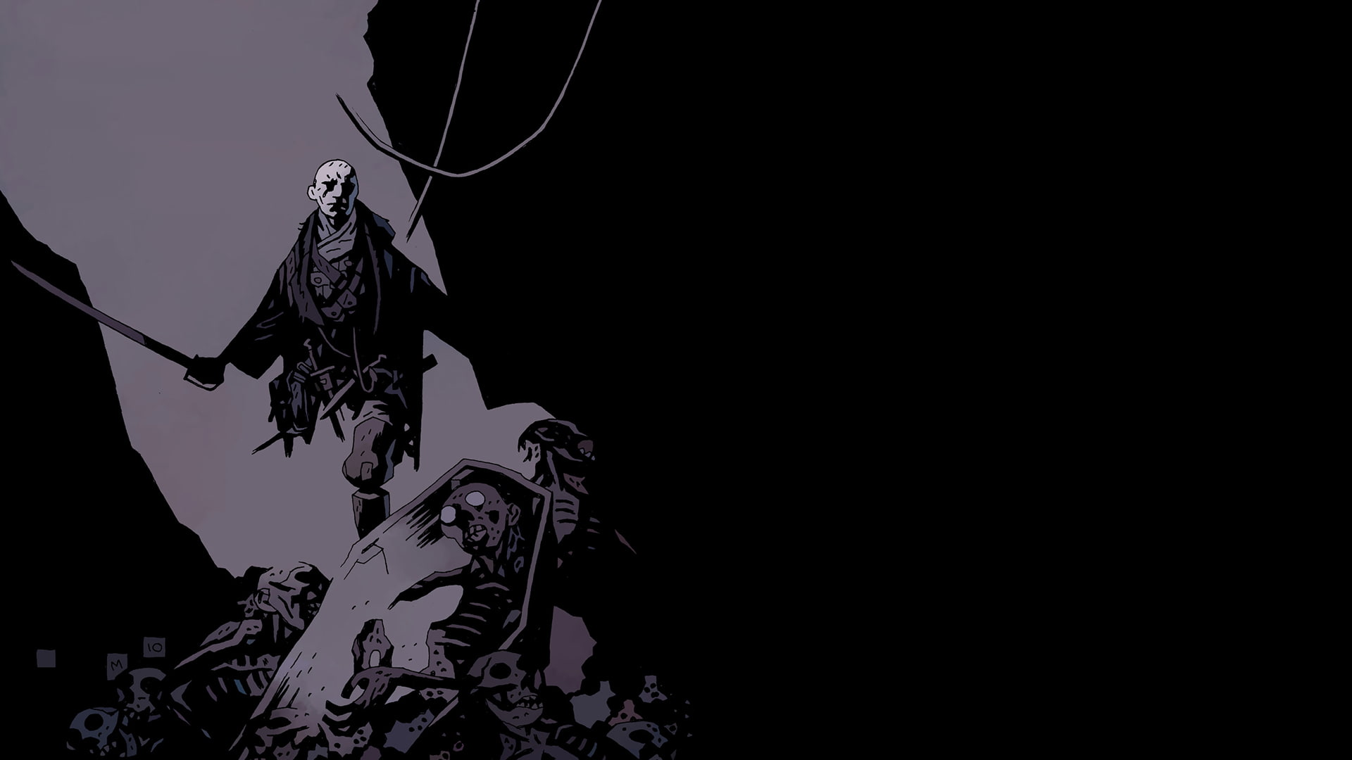 1080P, black, cartoon/comic, hellboy, hd, HD Wallpaper