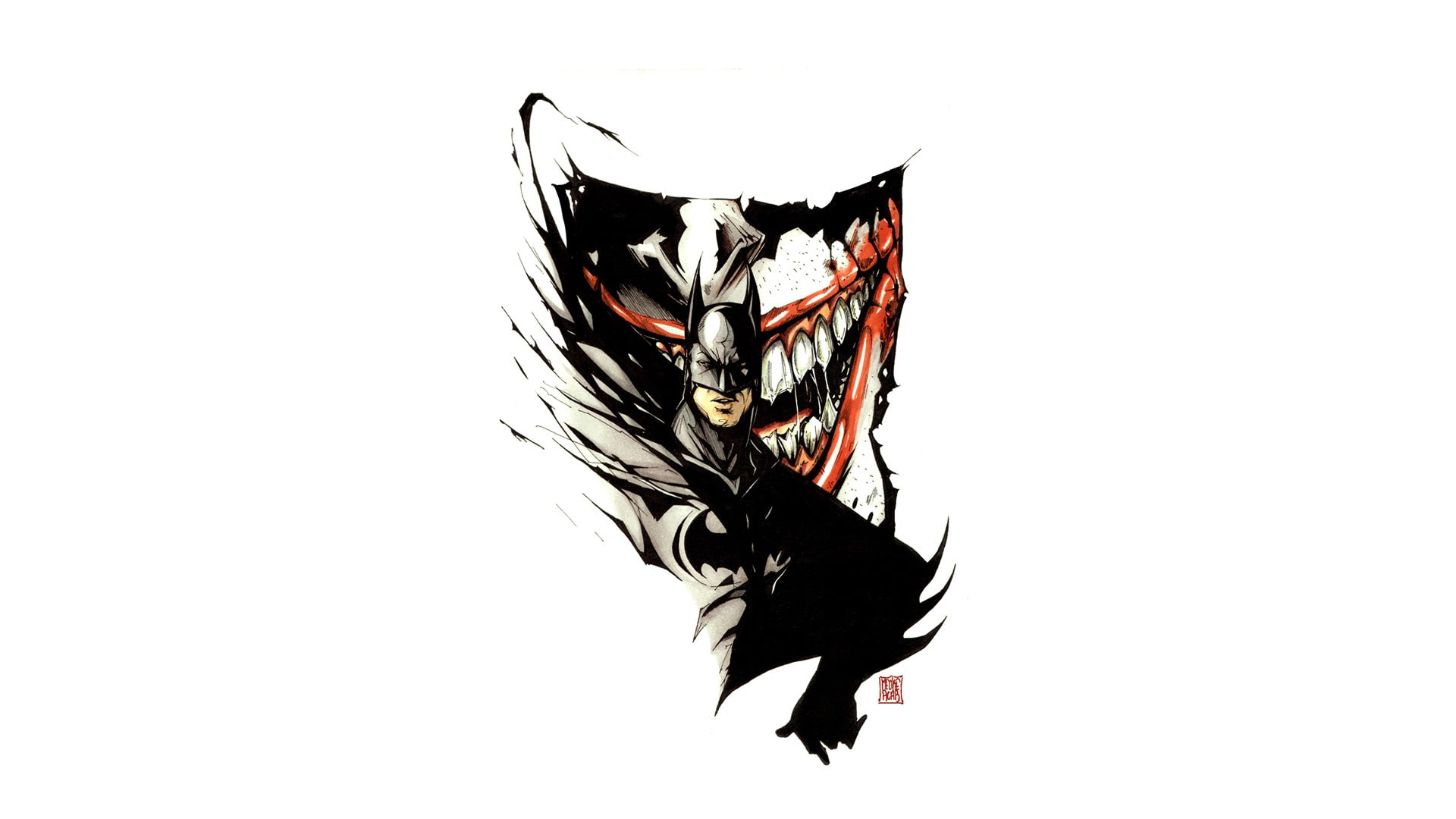 joker, hd, white, batman, cartoon/comic, poster, 1080P, HD Wallpaper