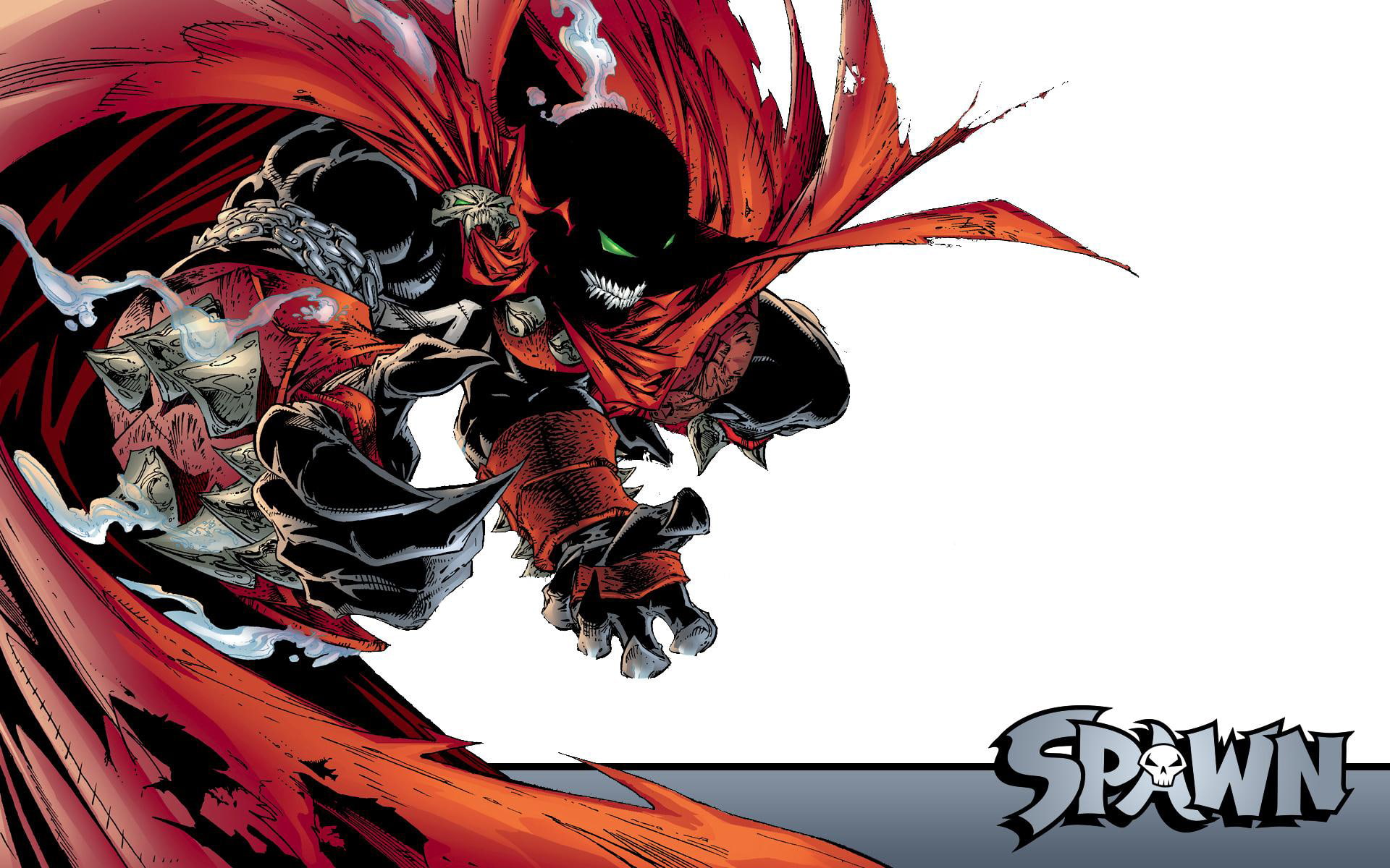 red, cartoon/comic, black, 1080P, illustration, monster, spawn, hd, HD Wallpaper