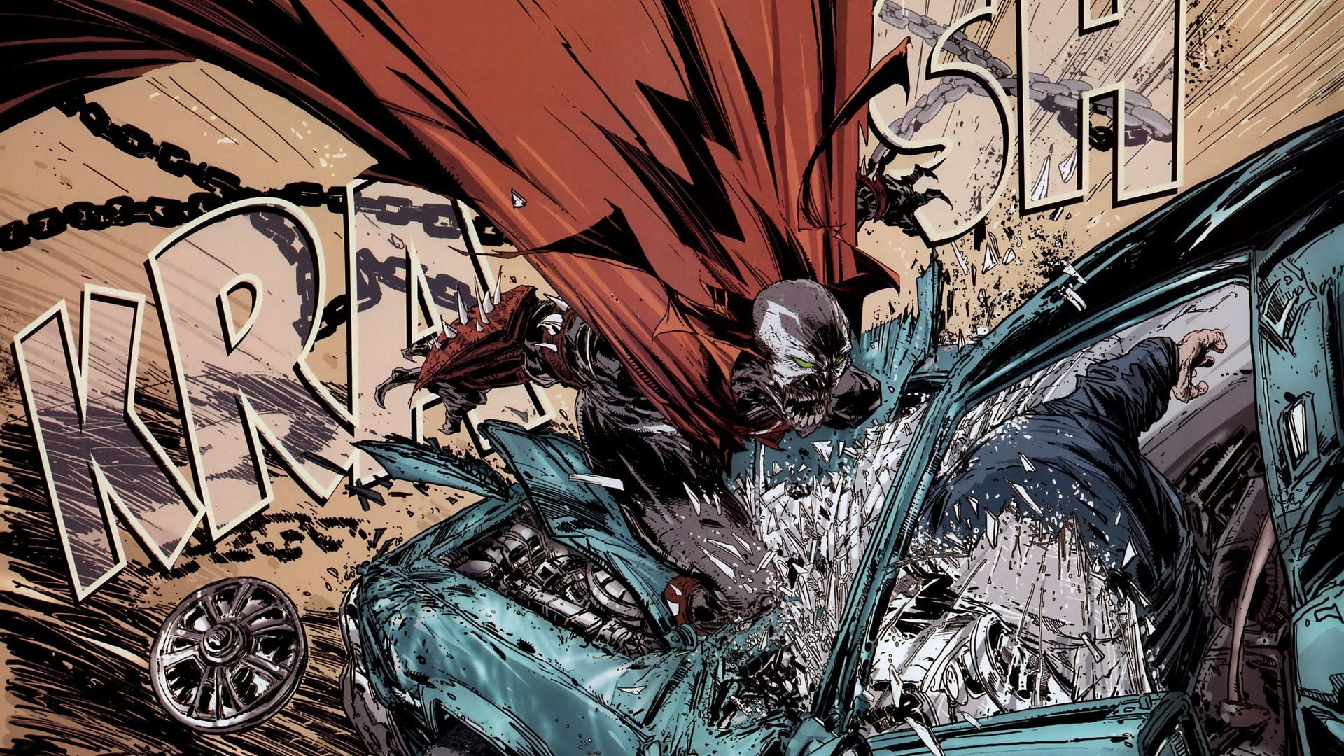 cartoon/comic, crash, hd, accident, spawn, 1080P, HD Wallpaper