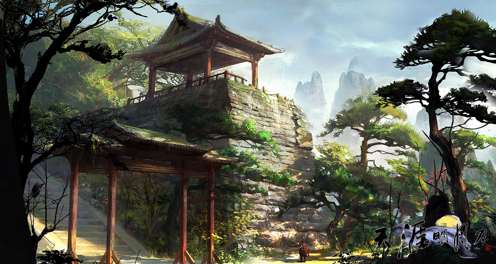 architecture, Moonlight Blade, 1080P, landscape, HD Wallpaper