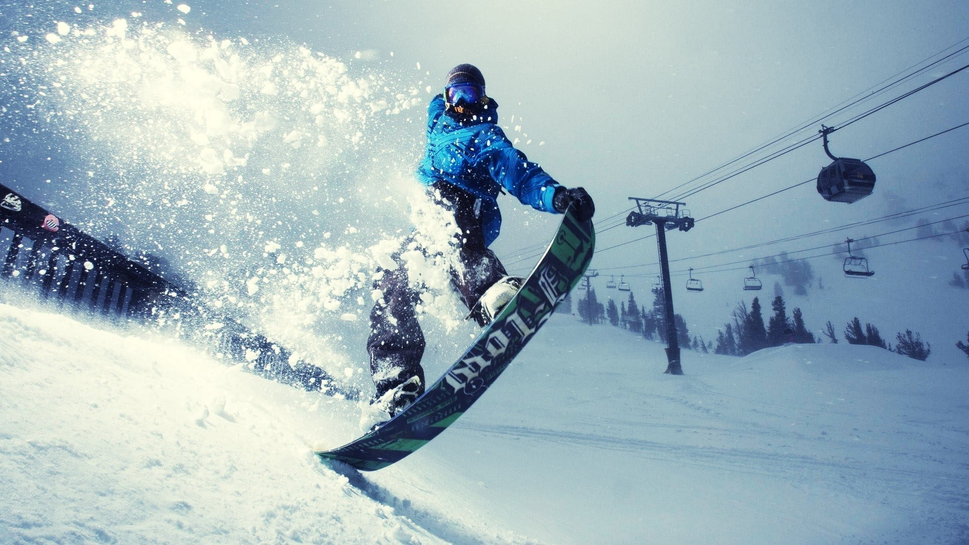 1080P, motion, mountain range, warm clothing, winter, snowboards, man, sport , leisure activity, one person, vacations, mountains, cold temperature, holiday, HD Wallpaper