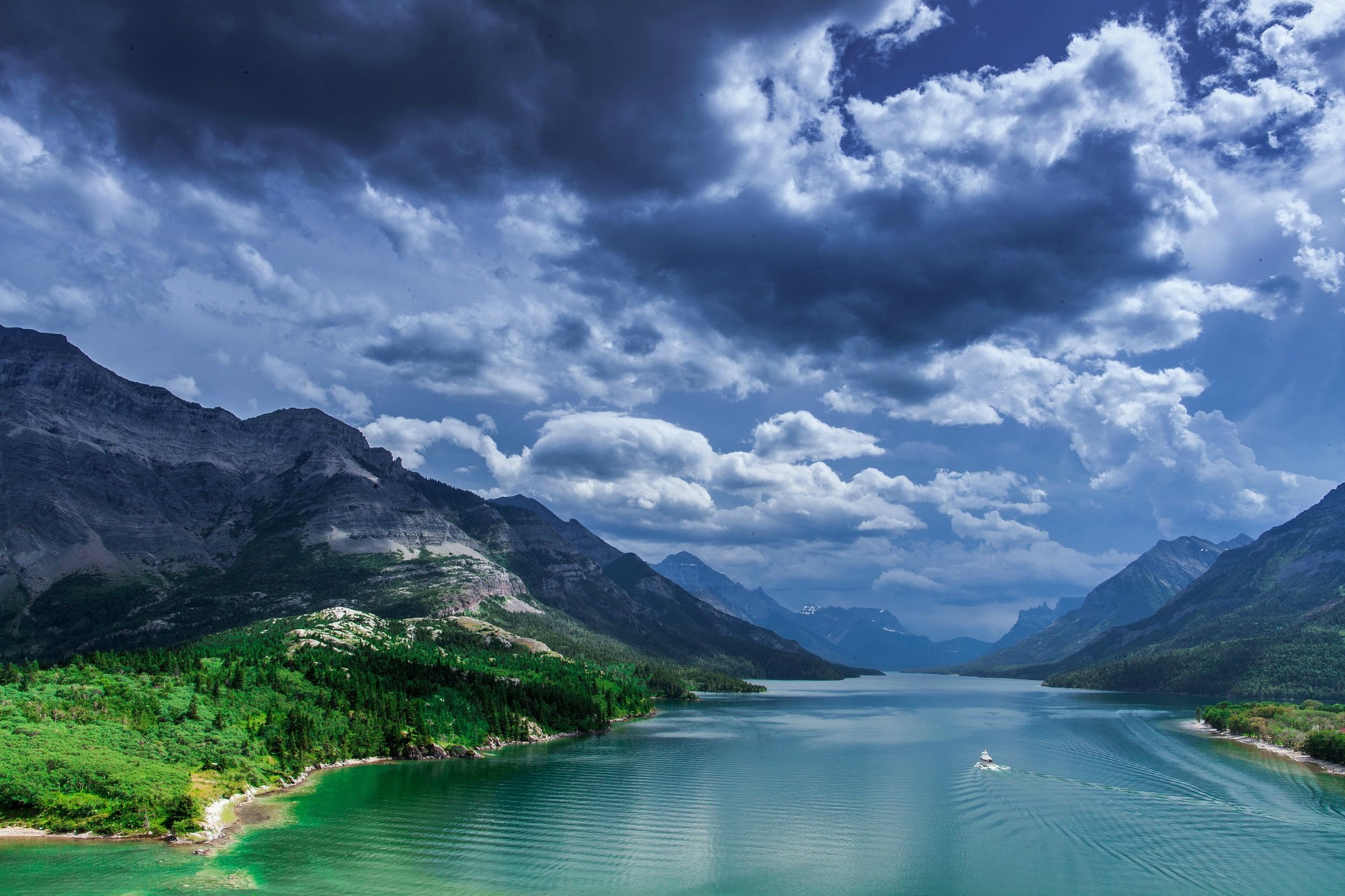 1080P, National Park, Valley, Canada, Forest, Nature, Waterton Lakes National Park, Mountain, Lakes, Landscape, Cloud, Lake, HD Wallpaper
