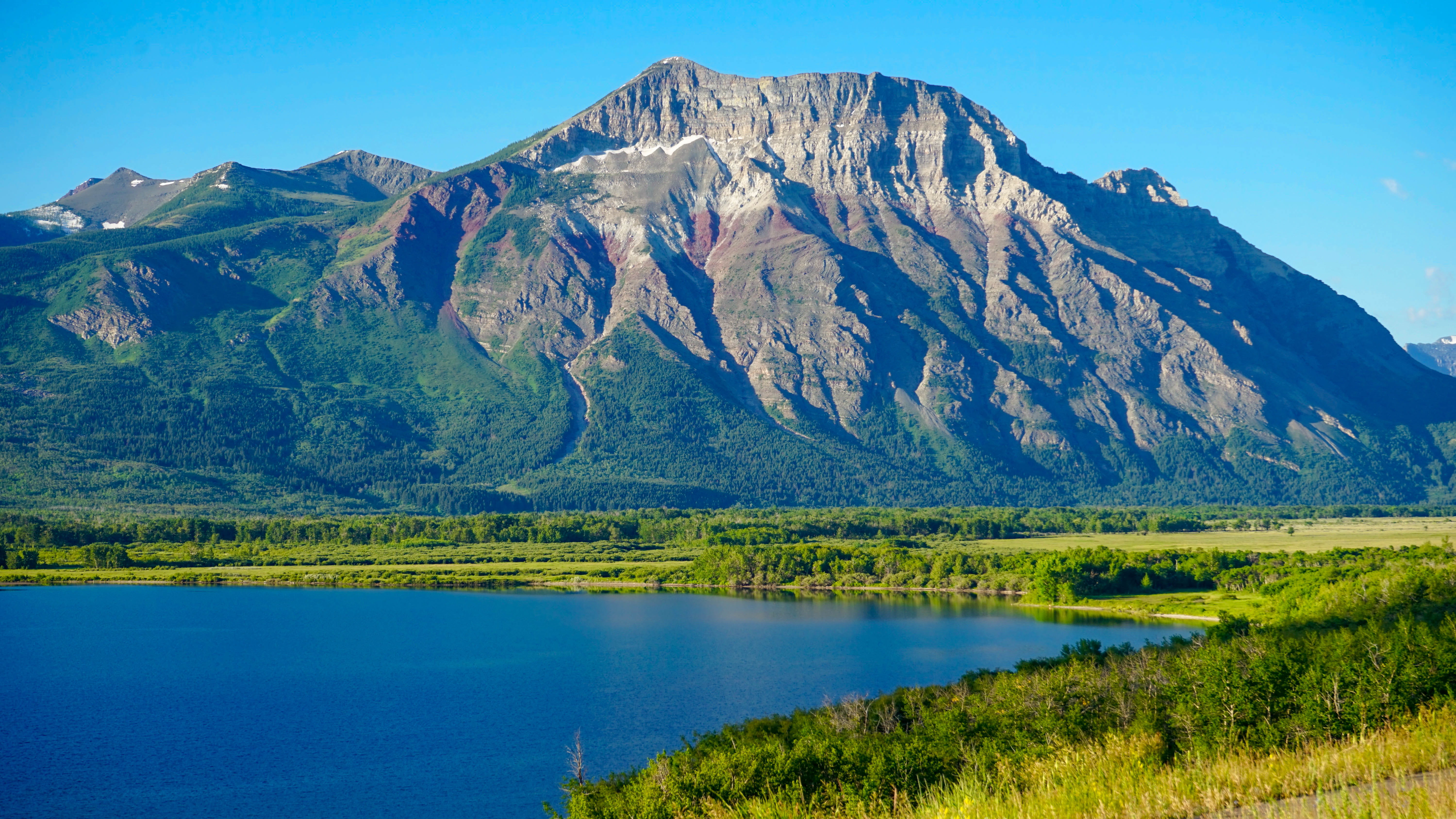 environment, mountain, alberta, vimmy ridge, no people, beauty in nature, land, nature, 5K, tree, reflection, waterton, lake, mountain peak, landscape, HD Wallpaper
