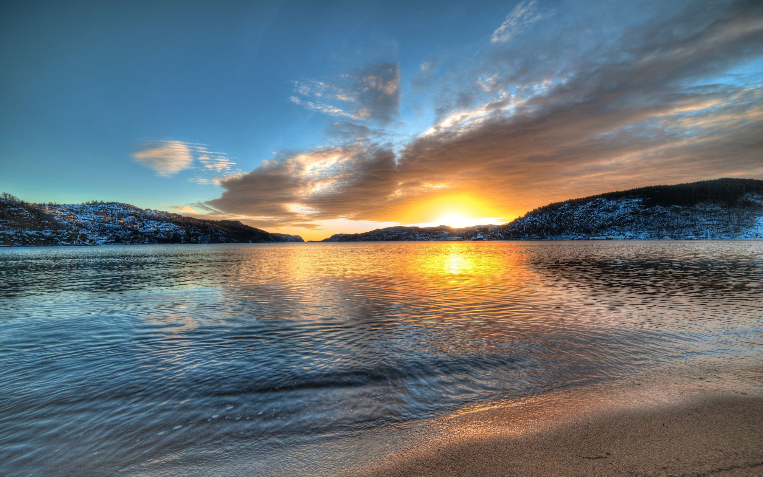 2K, Norway, Lake, Mountains, Sunset, Scenery, HD Wallpaper