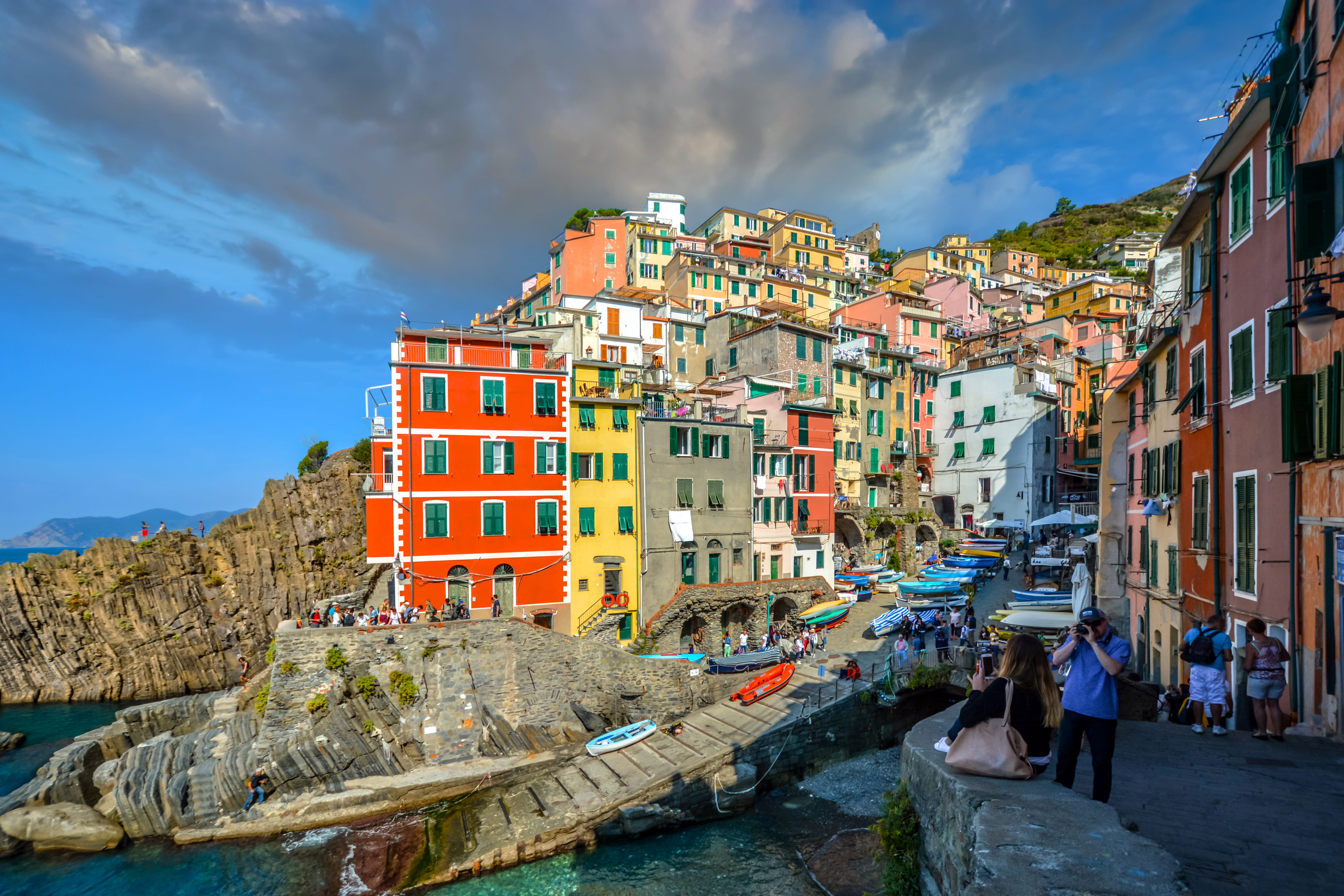 building exterior, shoreline, sea, vacation, day, summer, tourism, travel, harbor, coastal, italian, outdoors, group of people, city, incidental people, HD Wallpaper