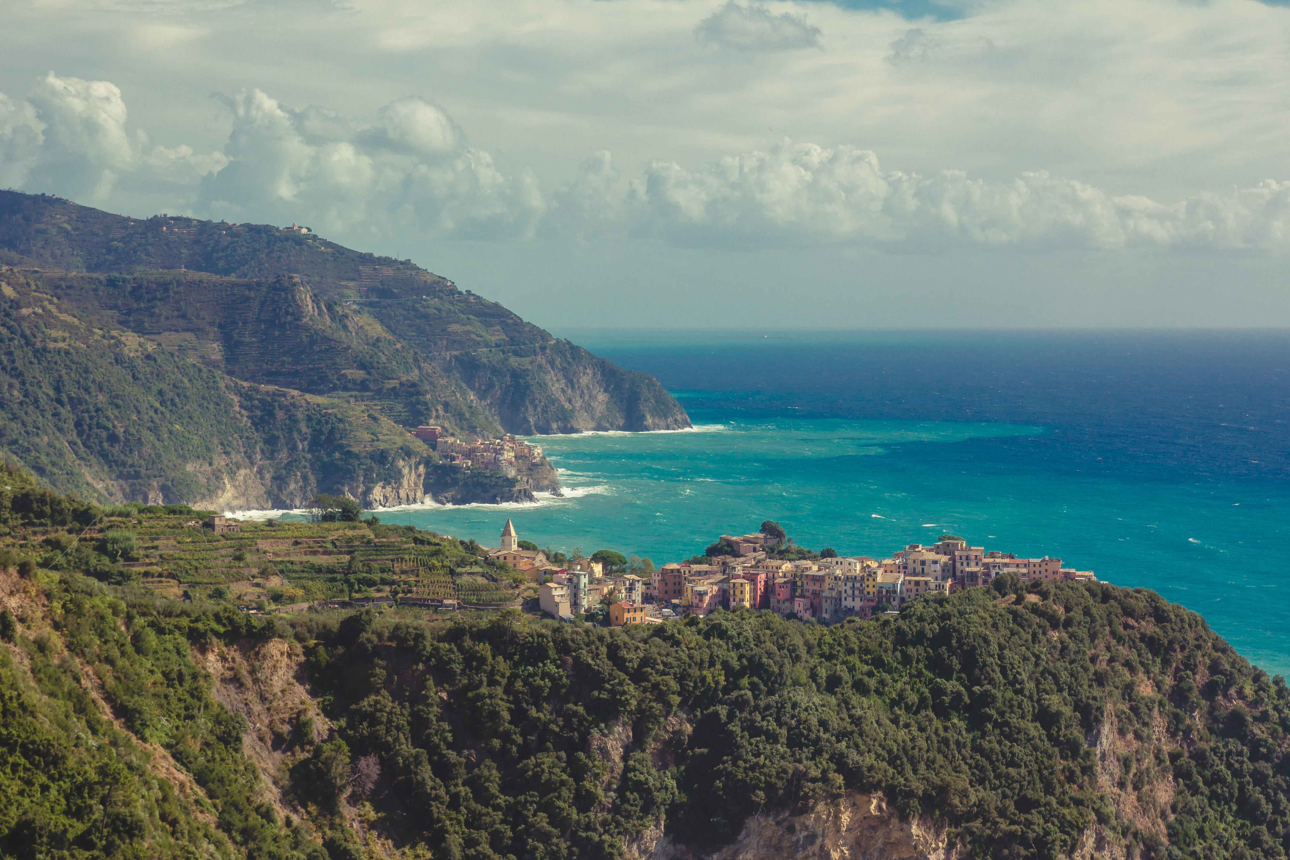 amalfi, sea, day, sky, scenics - nature, plant, mountain, tree, beauty in nature, 4K, colorful, tranquil scene, beach, italy, horizon, no people, water, HD Wallpaper