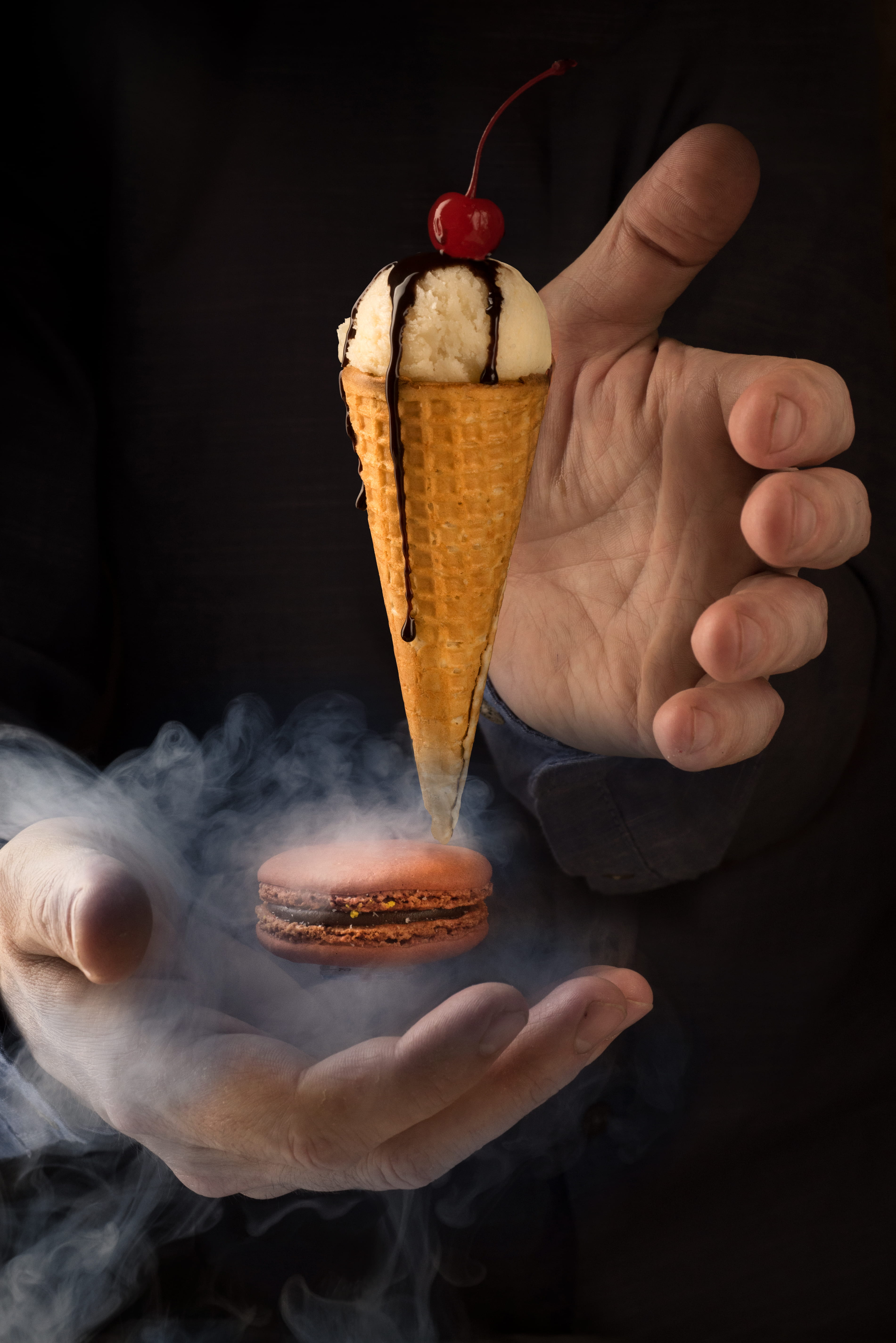 human finger, food and drink, unhealthy eating, sundae, indoors, food, moment, 5K, indulgence, icecream, floating, cream, s, food photography, ice, sweet food, Phone HD Wallpaper