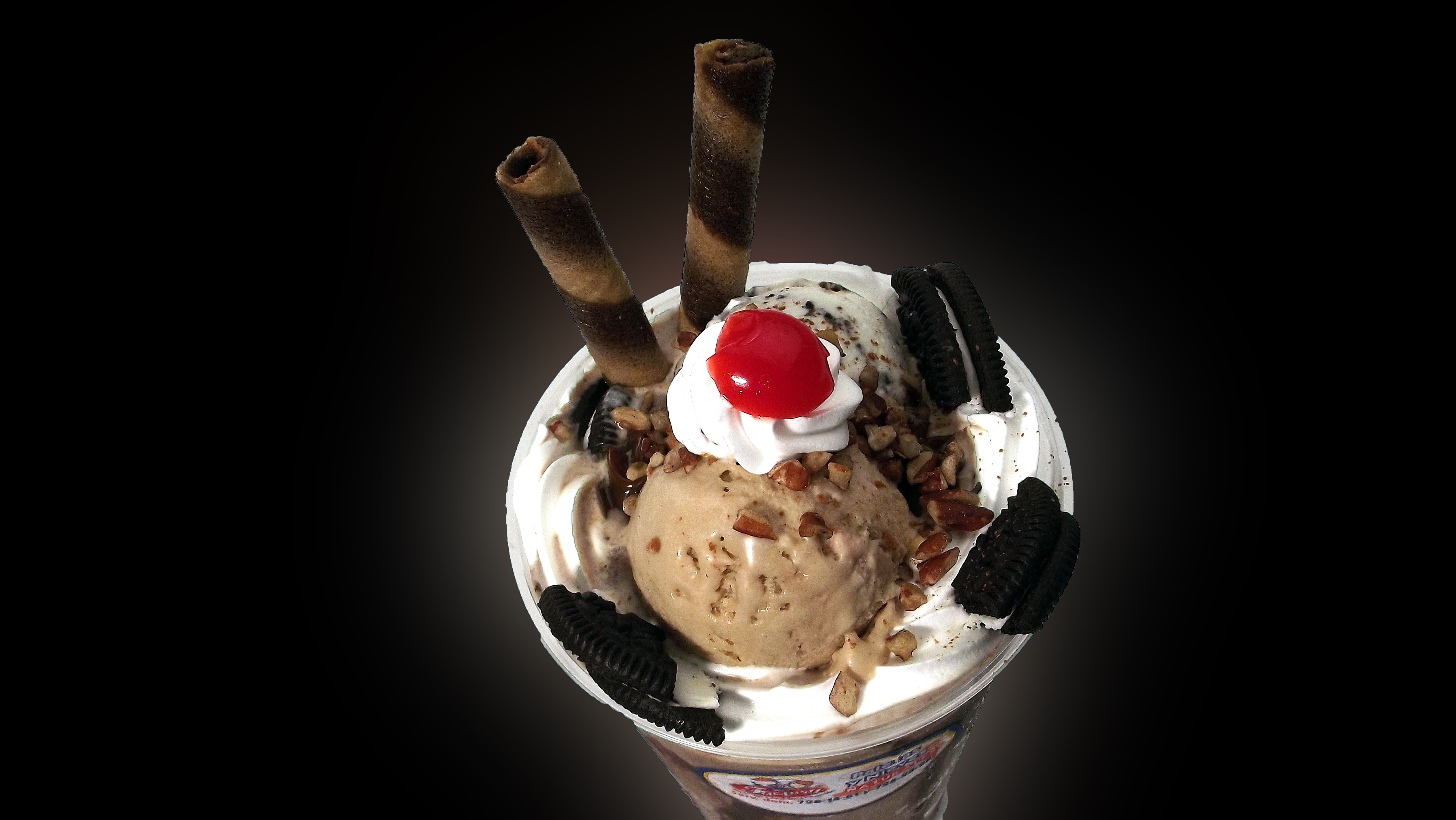 5K, treat, brown, frozen, food and drink, freshness, oreo, ice, chocolate, dairy product, melting, vanilla ice cream, icecream, black background, eating utensil, HD Wallpaper