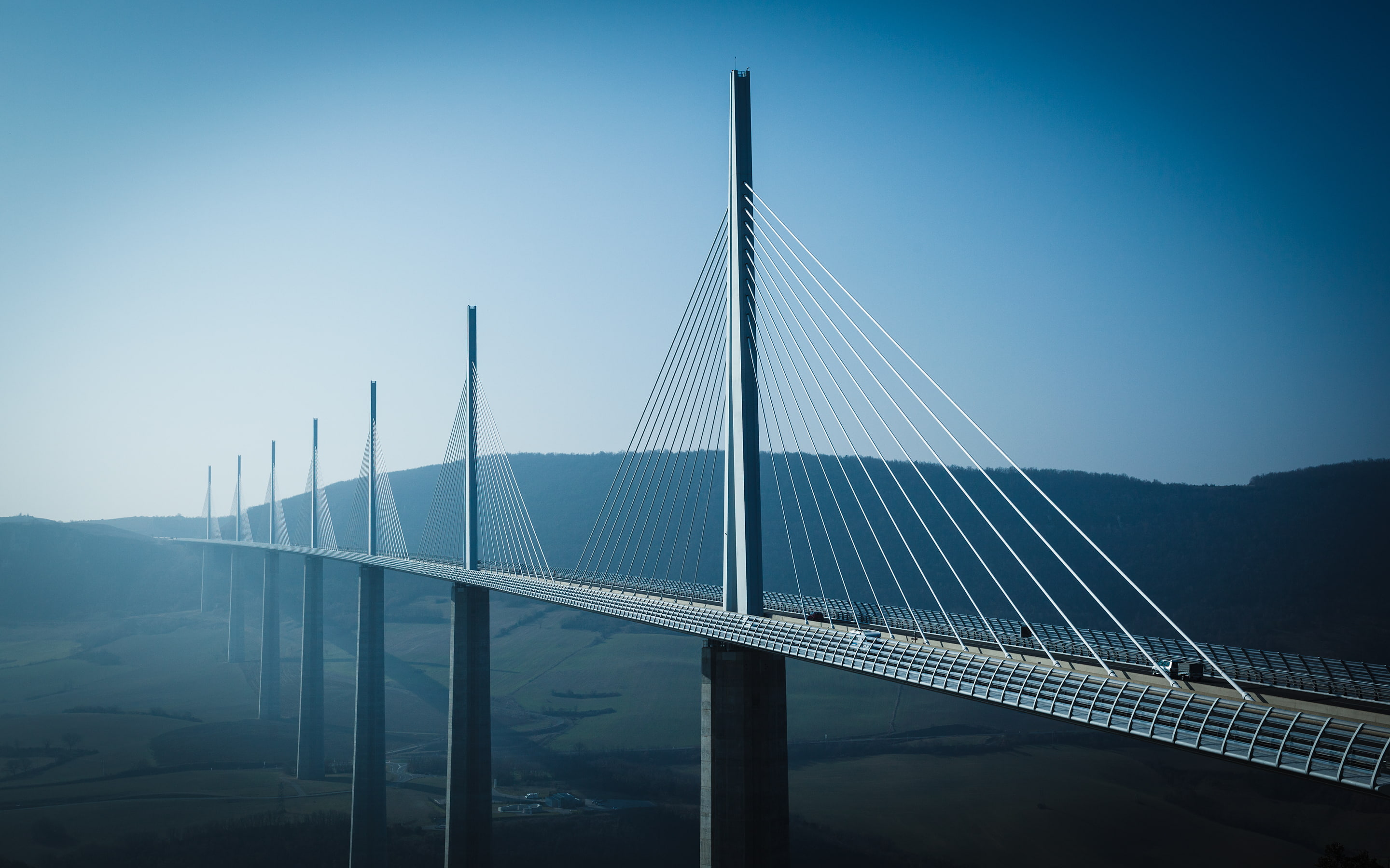 2K, France, River Tarn, Millau Viaduct, Bridge, HD Wallpaper