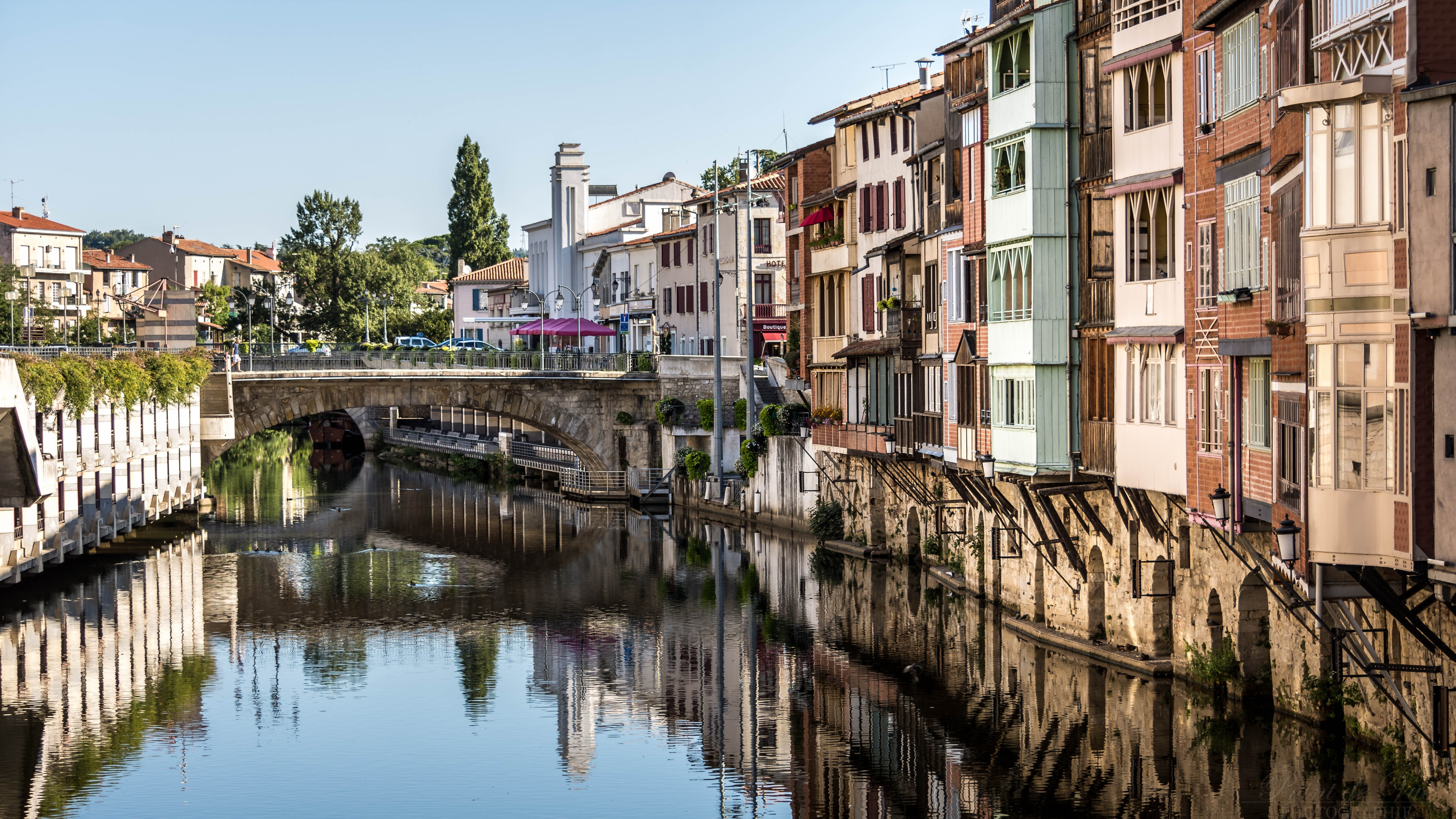 house, city, bridge, waterfront, architecture, europe, connection, castres, no people, residential district, building exterior, bridge - man made structure, HD Wallpaper