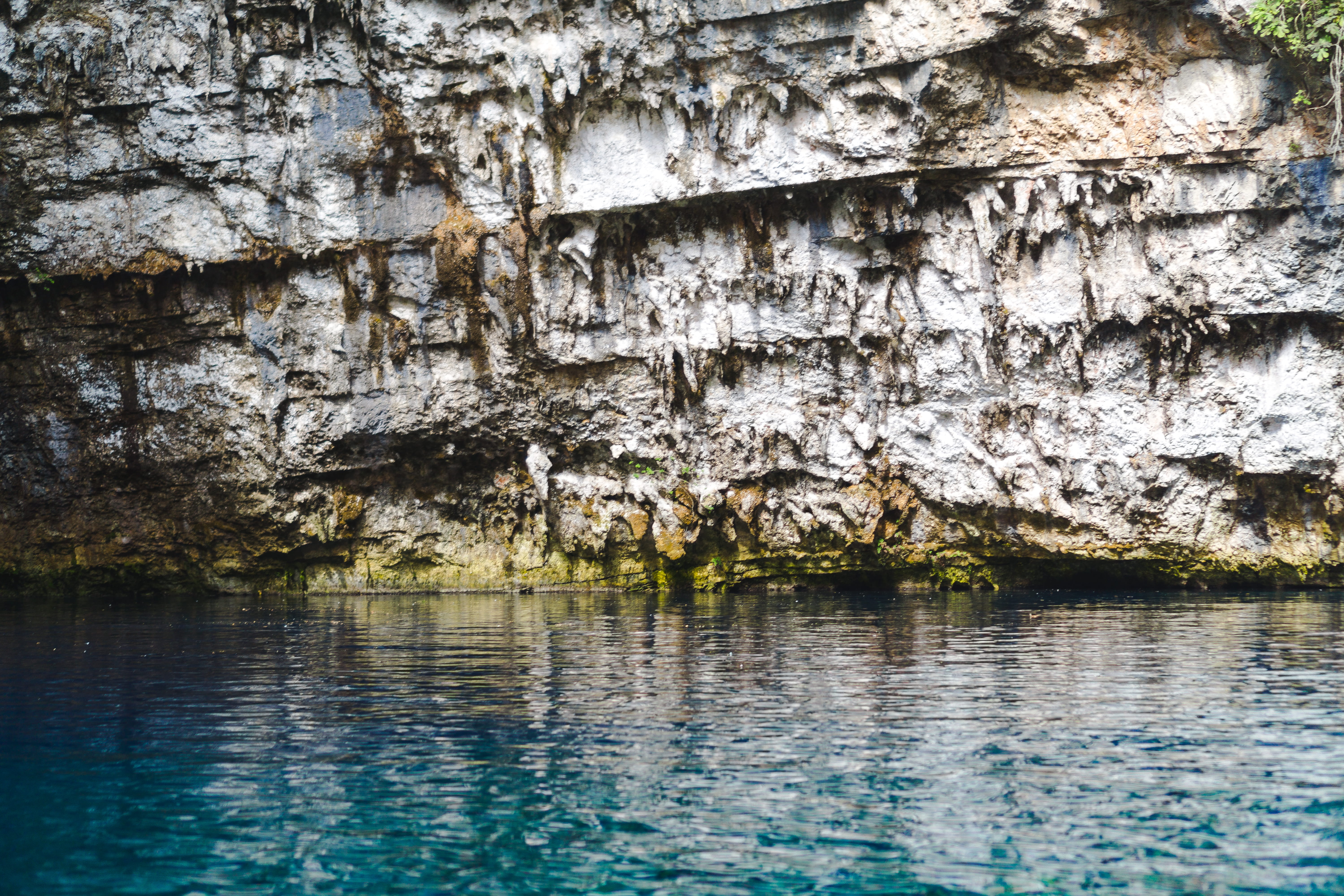 textured, waterfront, beauty in nature, rock formation, wall, pattern, water, geology, tranquility, melissani lake cave, stone, day, reflection, underground, HD Wallpaper