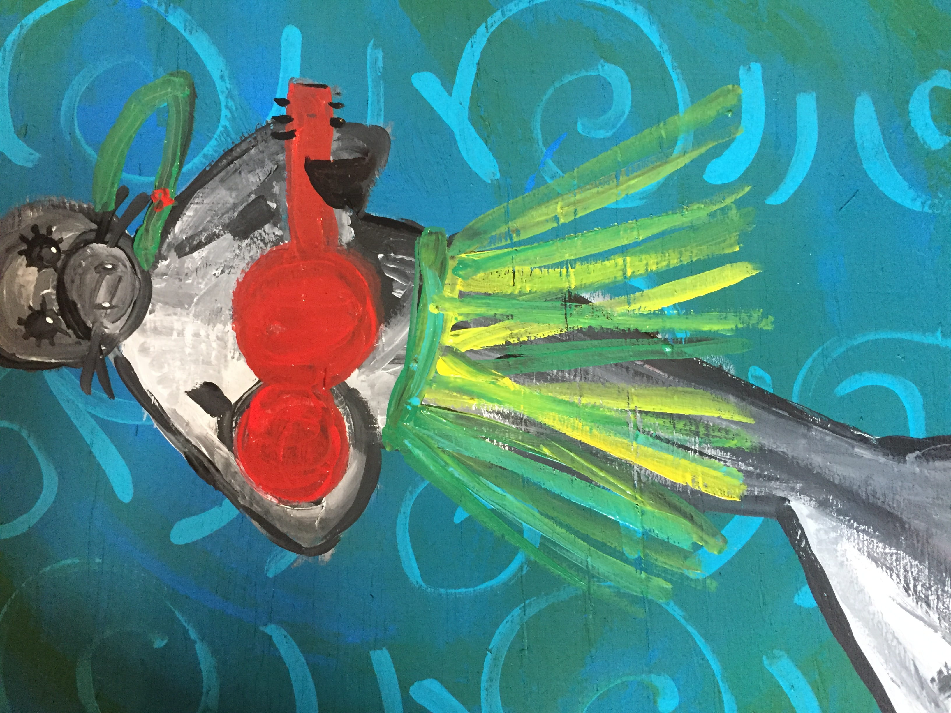 art, no people, graffiti, close-up, sport, unfinished, turquoise colored, ukelele, high angle view, outdoors, paint drying, pool, hula, nokomis, folk art, HD Wallpaper