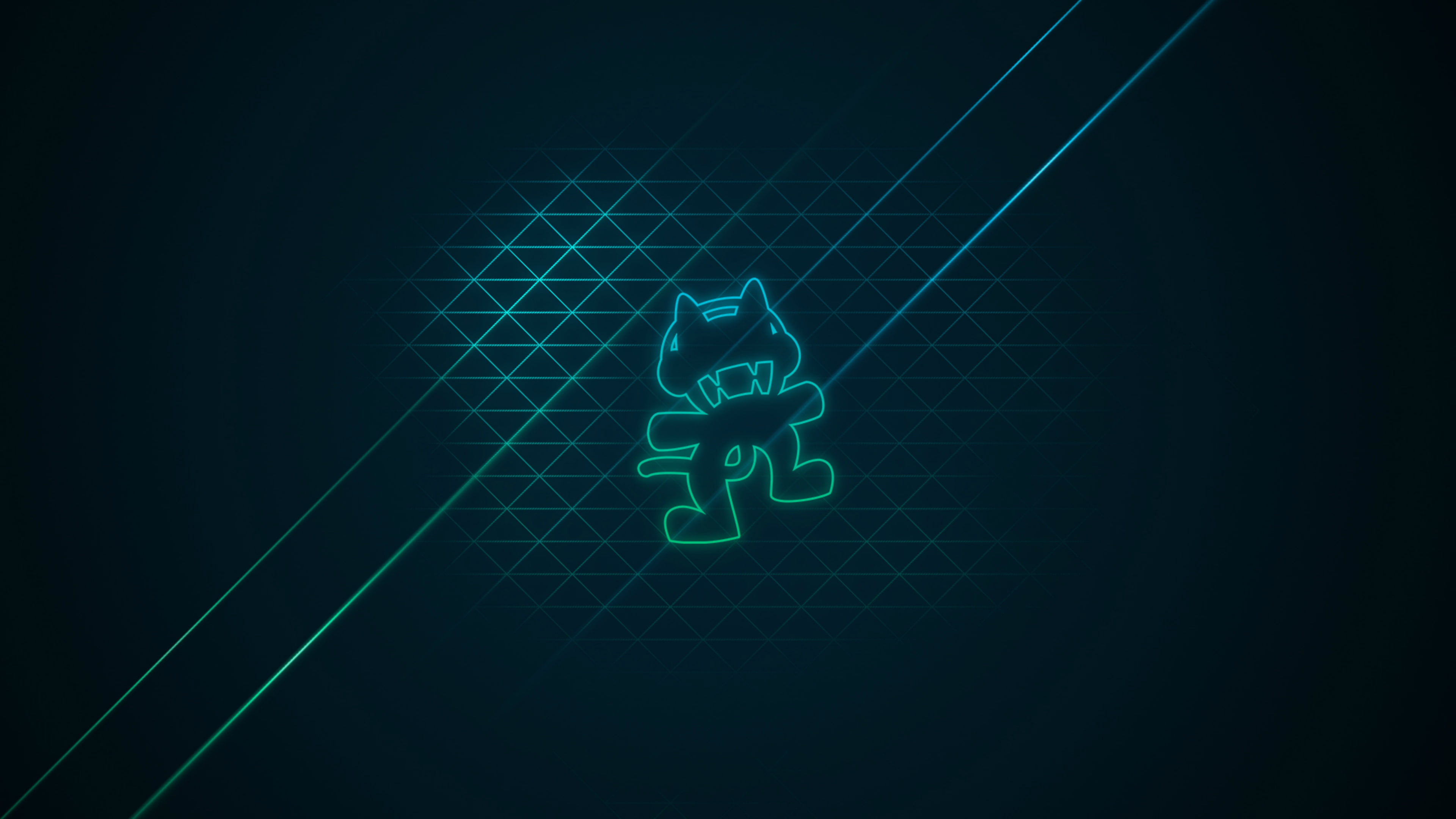 Monstercat, cyan, blue, 4K, HD Wallpaper