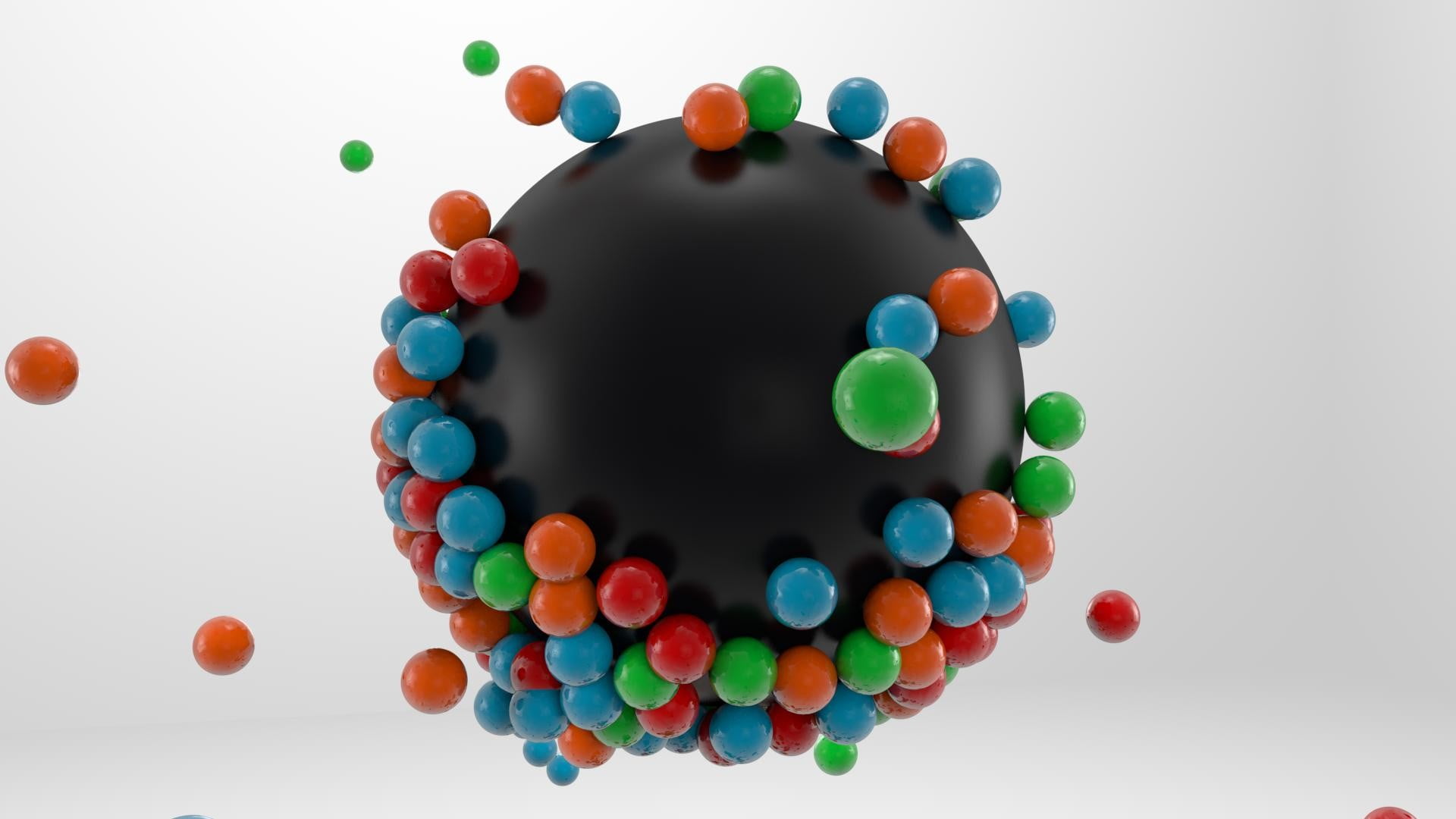 1080P, arrangement, unhealthy eating, art and craft, large group of objects, sweet food, blackk, abstract, candy, indoors, balloons, shape, directly above, HD Wallpaper