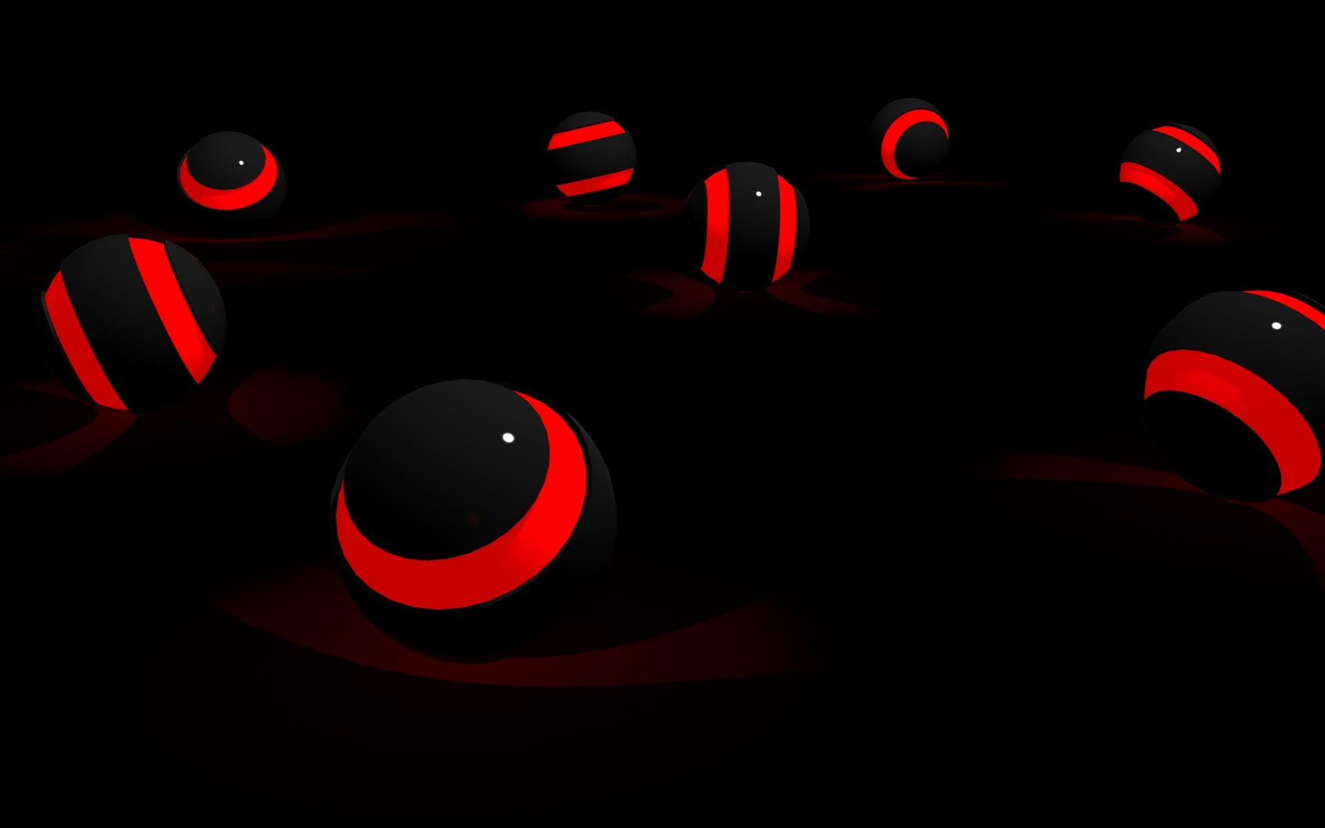 sphere, black background, lot, black, arts culture and entertainment, circle, red, dark, abstract, 1080P, studio shot, number, lighted, technology, indoors, HD Wallpaper