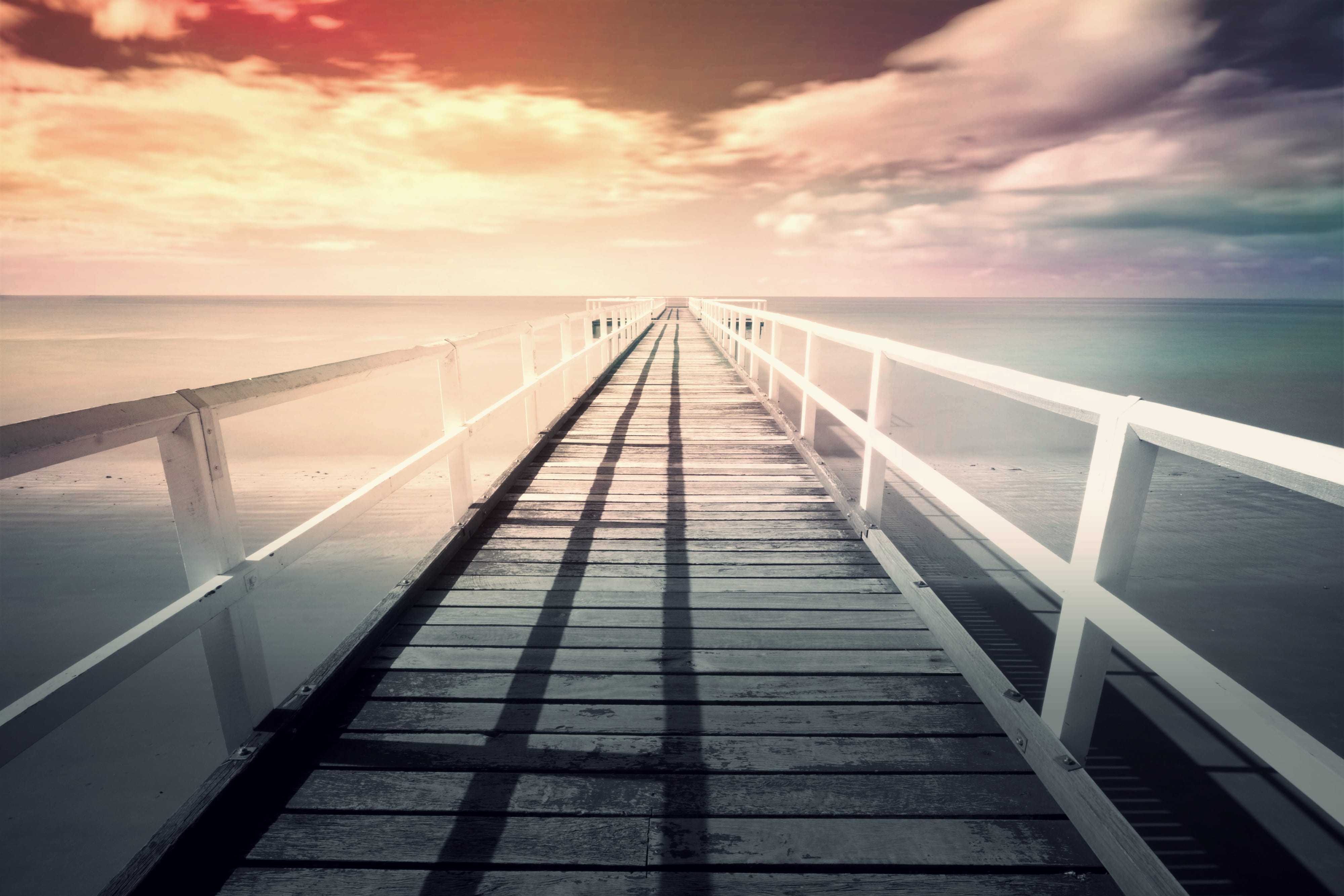 water, sky, architecture, mood, horizon over water, tranquil scene, maritime, lighting, back light, the way forward, long, clouds, anlegstelle, beauty in nature, HD Wallpaper