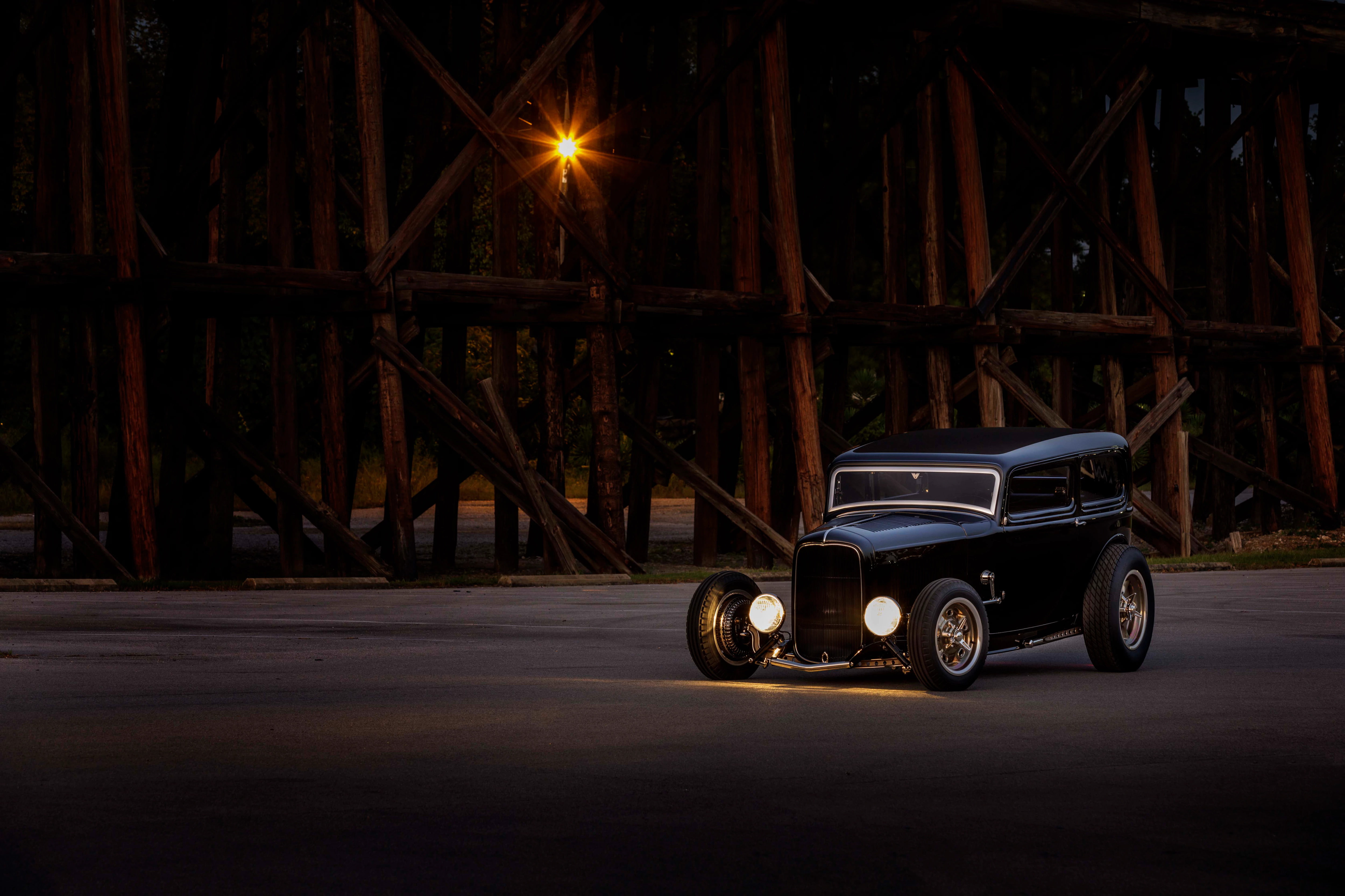 ford, custom, streetrod, 4K, rod, hot, retro, auto, vintage, tudor, 1932, automobile, vehicle, hotrod, HD Wallpaper