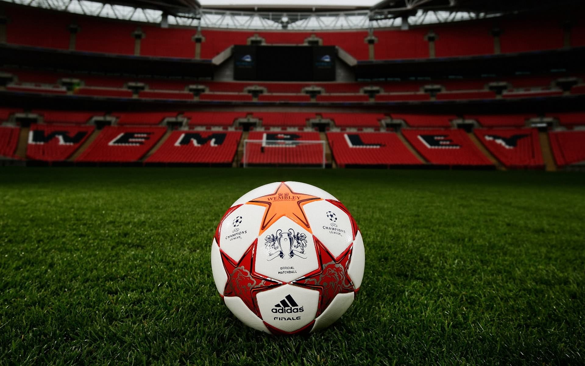 focus on foreground, match - sport, nature, outdoors, soccer, sport, seat, team Sport, sports Team, grass, competitive Sport, plant, Wembley, night, red, HD Wallpaper