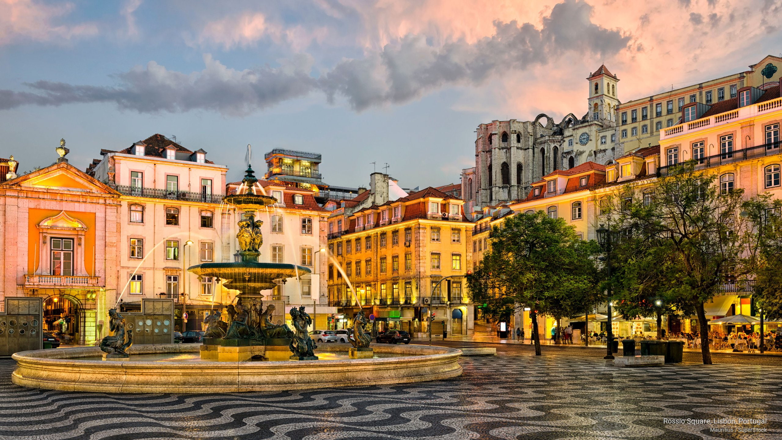 rossio, Europe, 2K, portugal, square, lisbon, HD Wallpaper