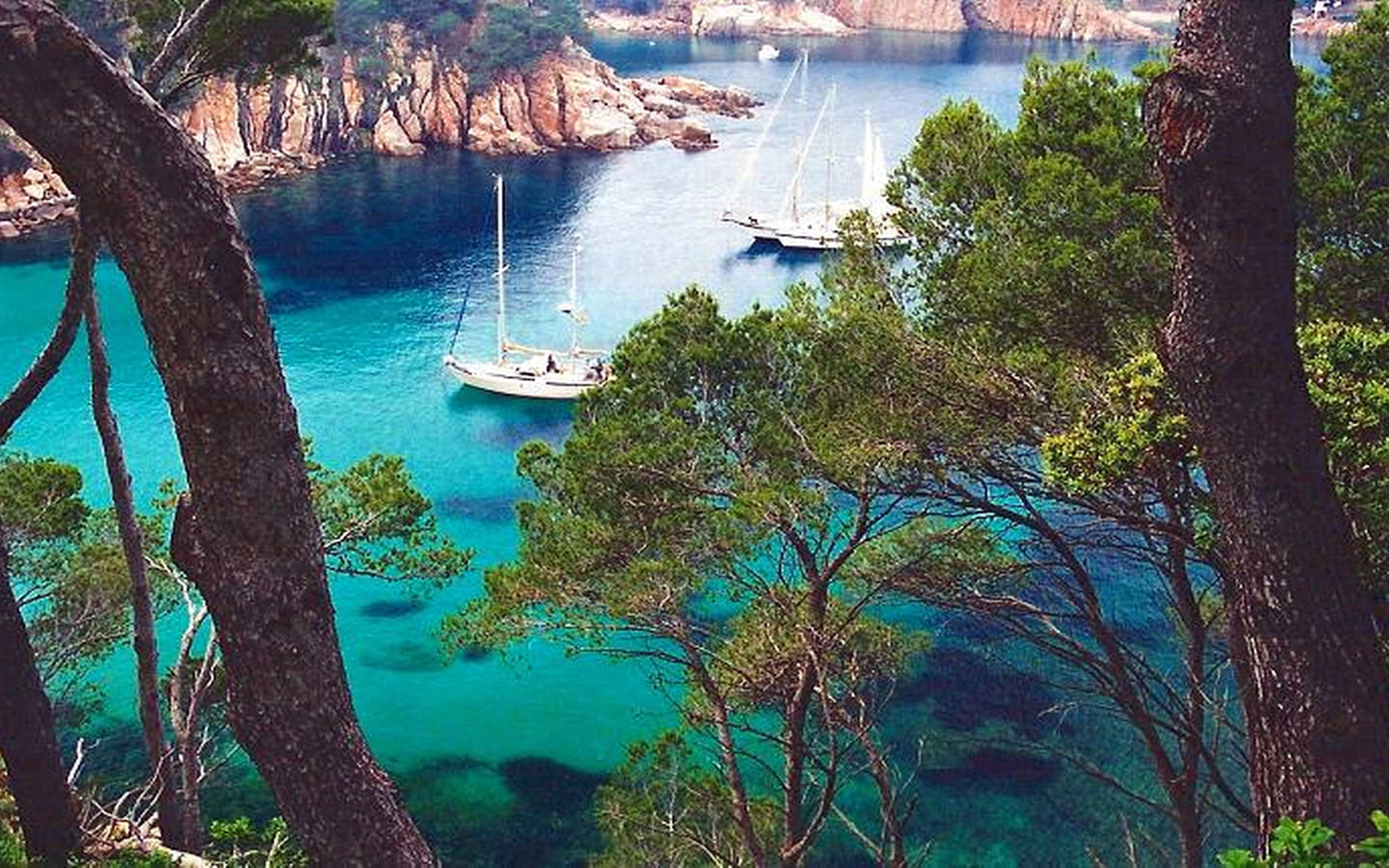 2K, aiguablava, spain, beach, places, brava, costa, magical, hd, HD Wallpaper