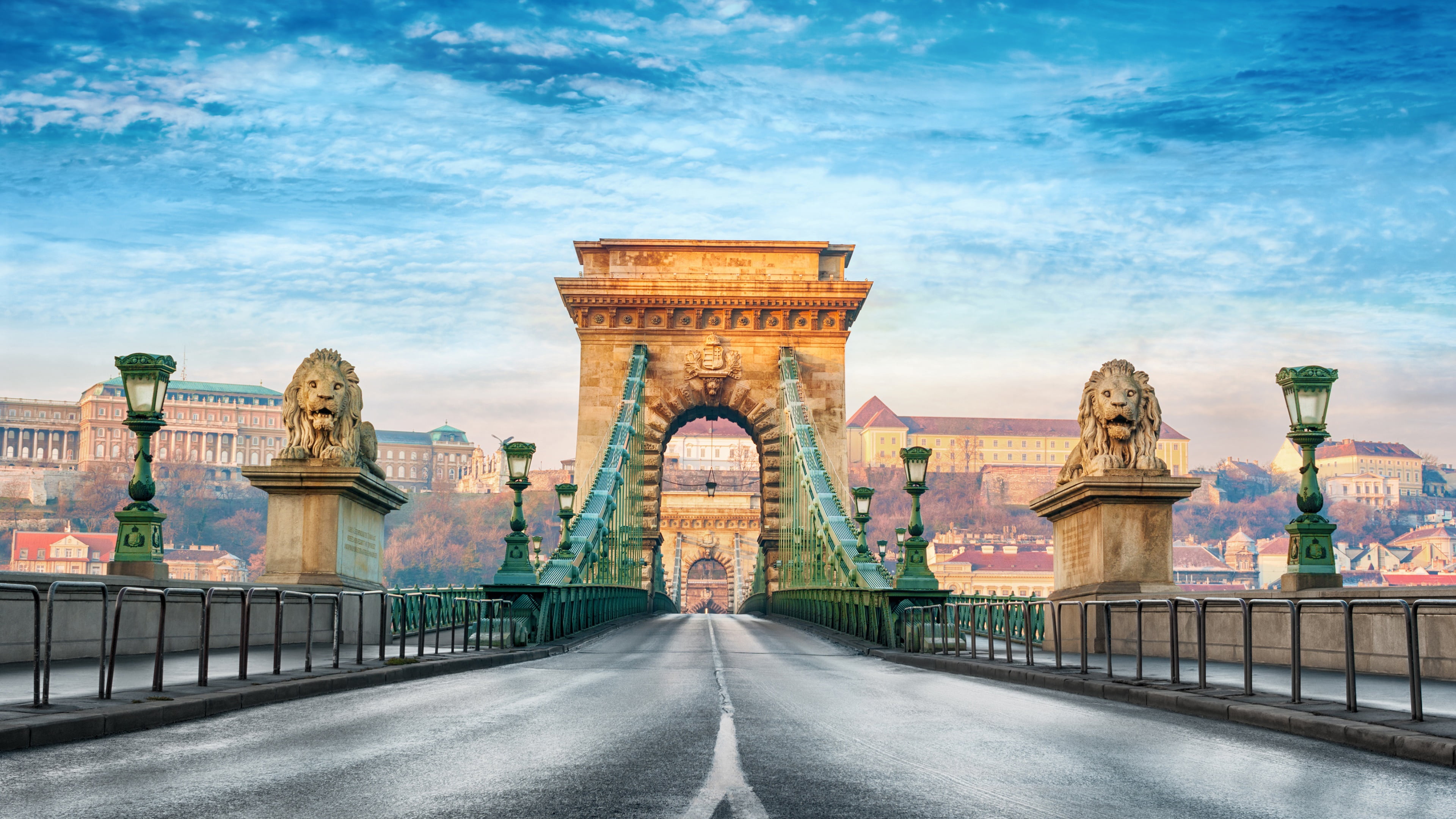 europe, no people, built structure, budapest, buda, architecture, capital city, 4K, city, landmark, monument, eu, szechenyi chain bridge, history, chain bridge, HD Wallpaper