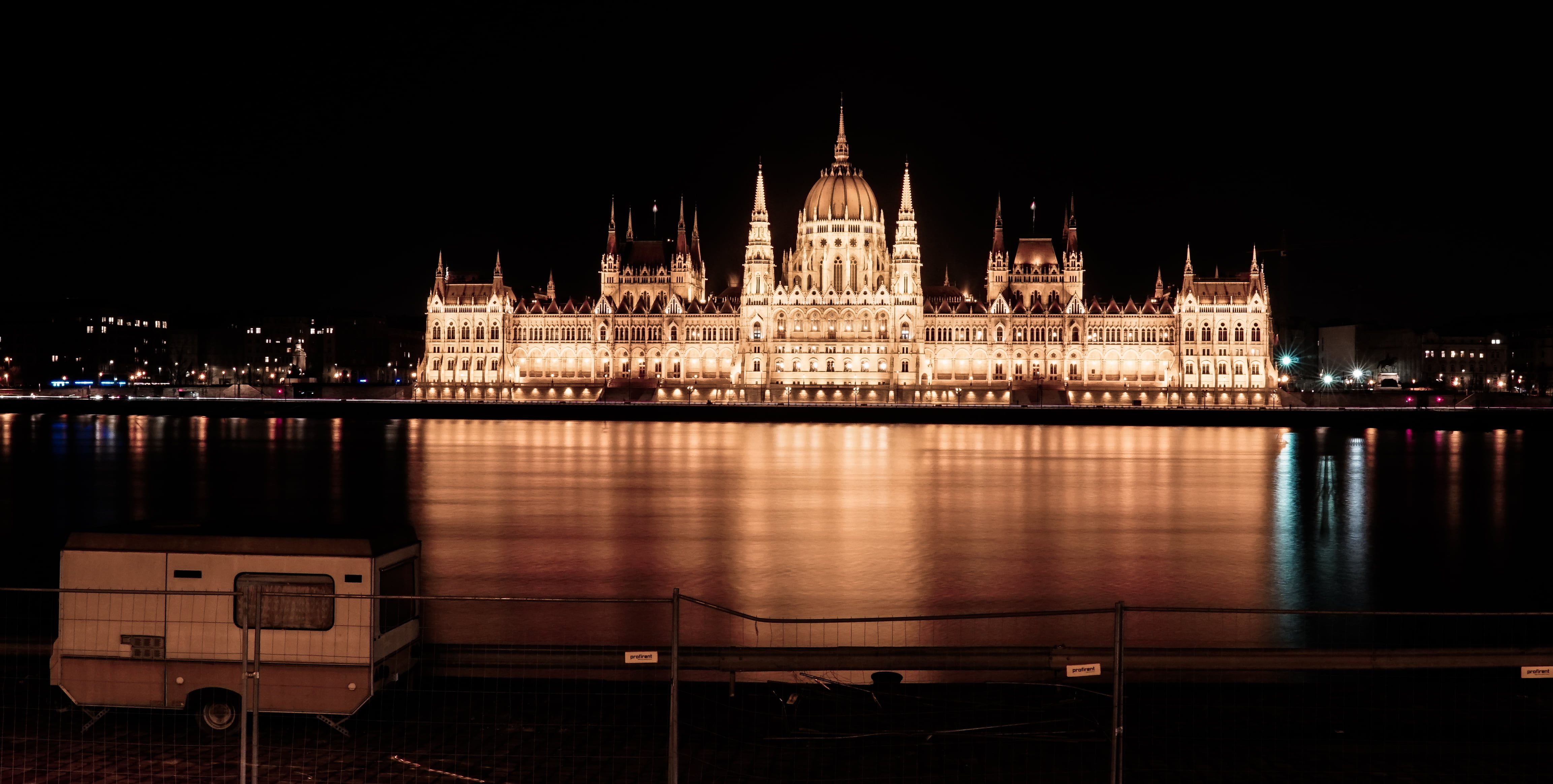 4K, Budapest, water, Hungarian Parliament Building, cityscape, Hungary, built structure, night, nature, river, transportation, sky, city, building exterior, HD Wallpaper