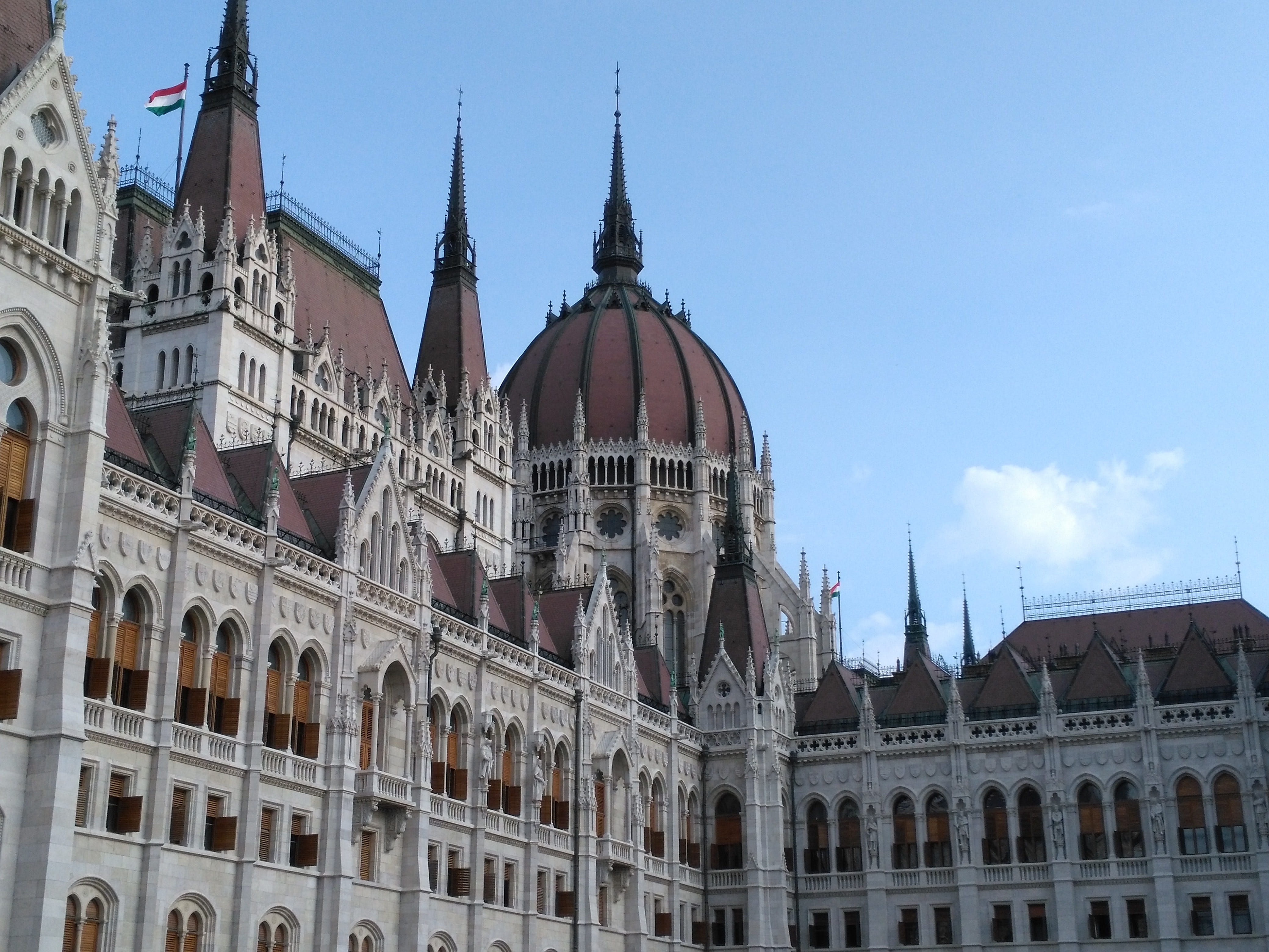 low angle view, eastern europe, 4K, baroque, government, the past, building, no people, travel destinations, parliament, hungary, built structure, building exterior, HD Wallpaper