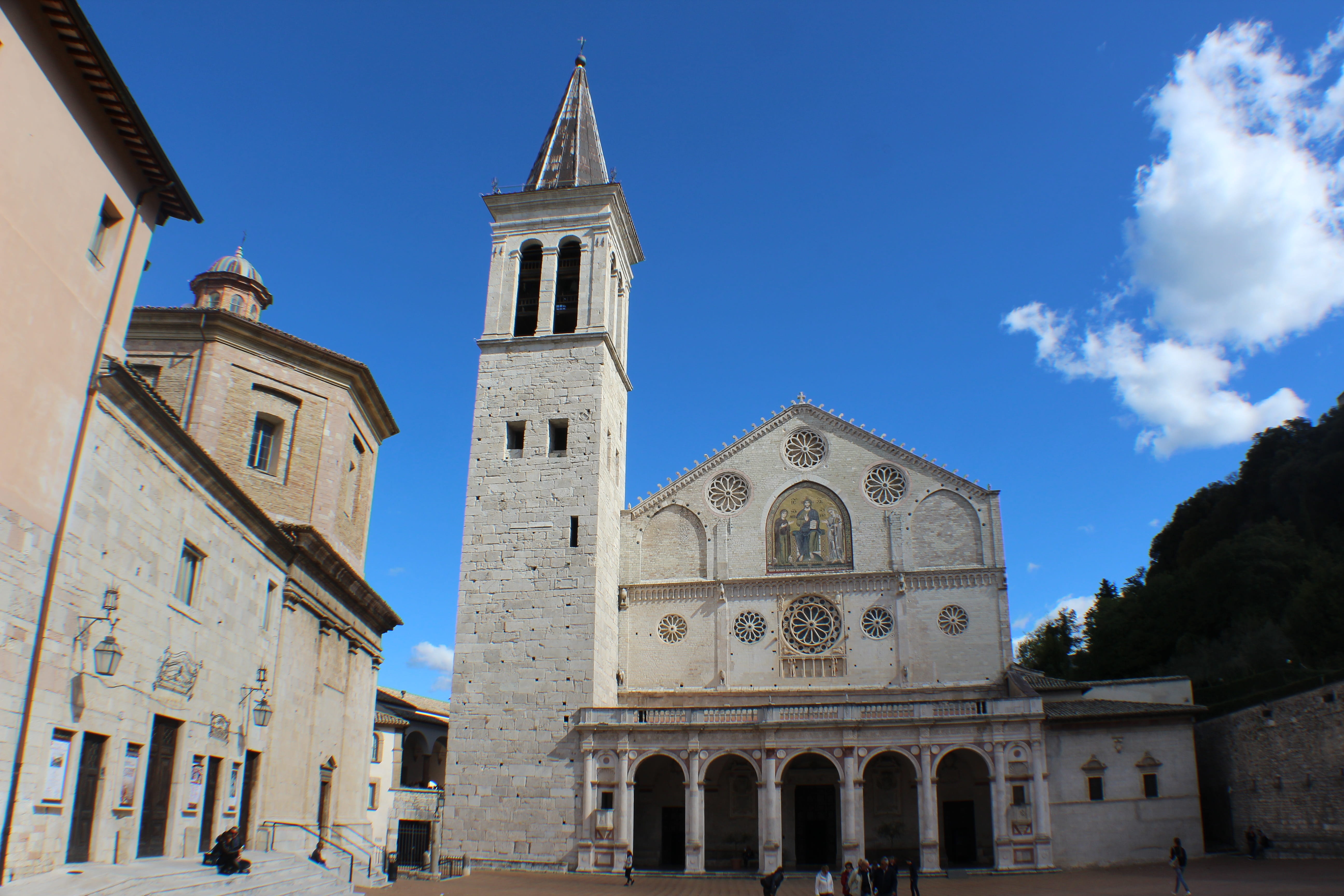 spirituality, architecture, religion, umbria, clock, built structure, building, nature, spoleto, tower, travel destinations, history, day, outdoors, spire, HD Wallpaper