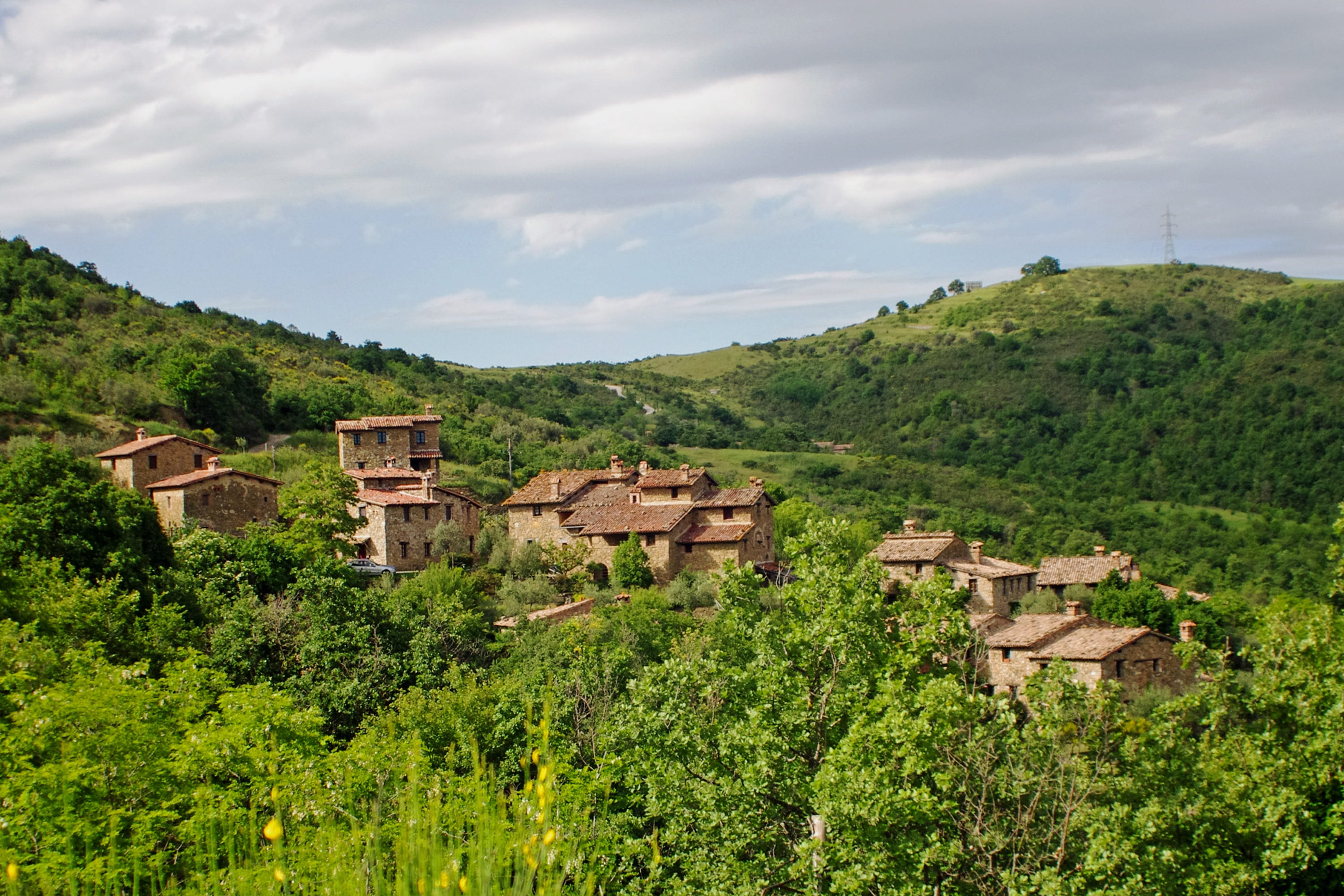 Tavernelle, Perugia, architecture, farm, nature, ancient, Medieval, sky, medieval village, scenics - nature, plant, cloud - sky, beauty in nature, no people, HD Wallpaper