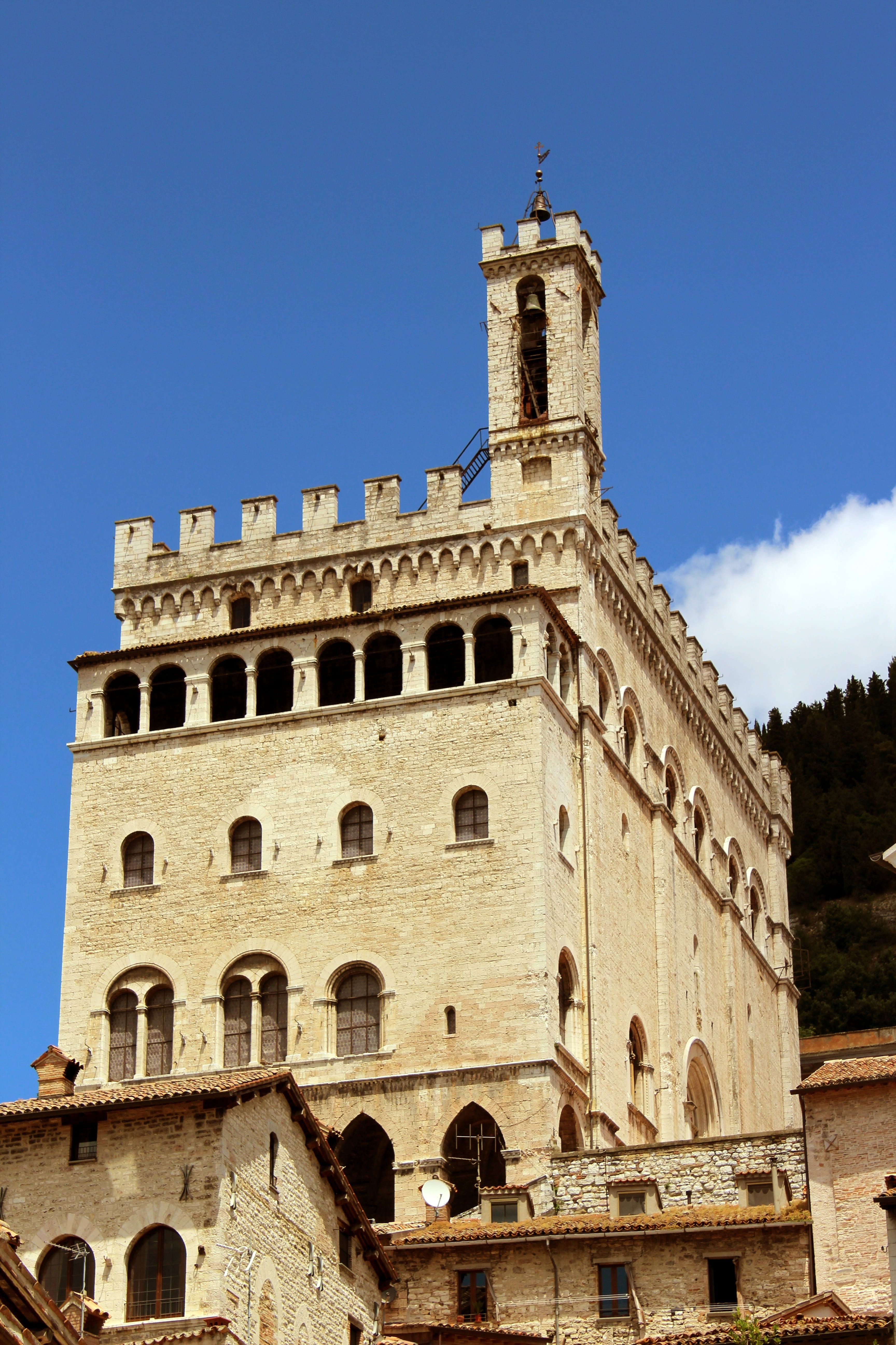consoli, the past, tower, travel, no people, spire, nature, travel destinations, clock, blue, city, place of worship, umbria, low angle view, sky, of, building, Phone HD Wallpaper
