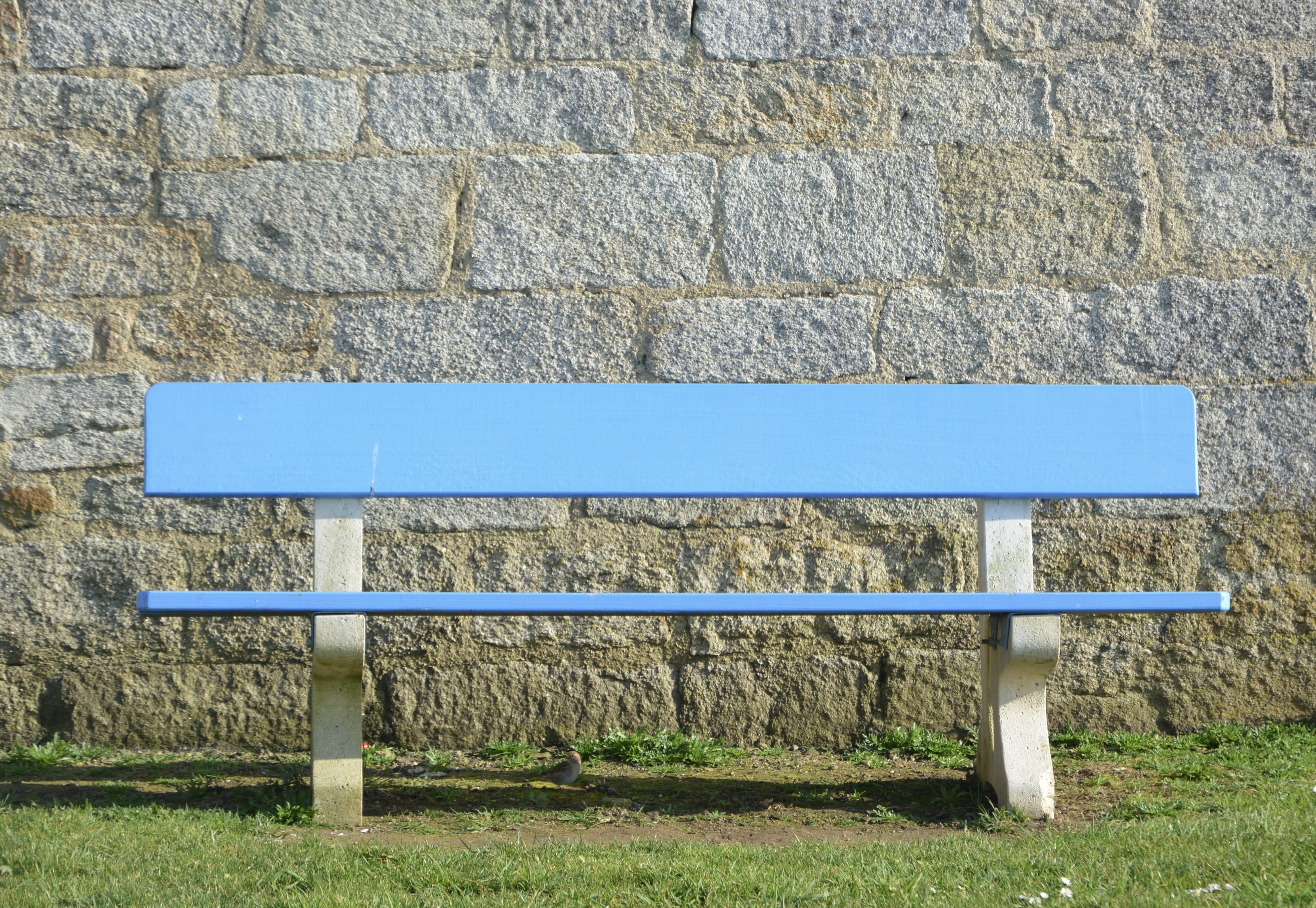 wall, architecture, grass, outdoors, seat, arrow symbol, information sign, no people, wall - building feature, sea, symbol, calm, nature, built structure, HD Wallpaper