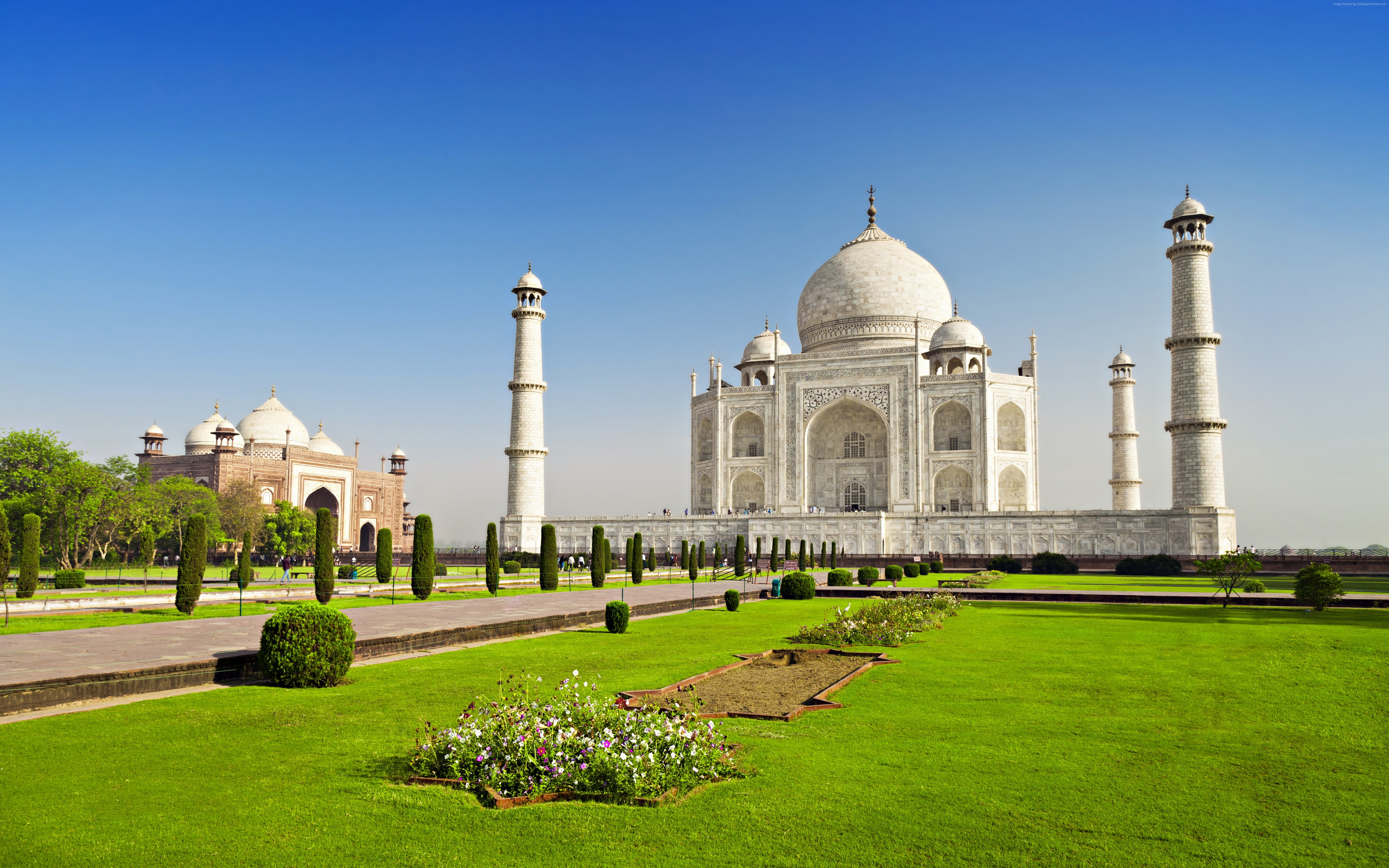 6k, travel, 5K, temple, tourism, Taj Mahal, castle, India, HD Wallpaper