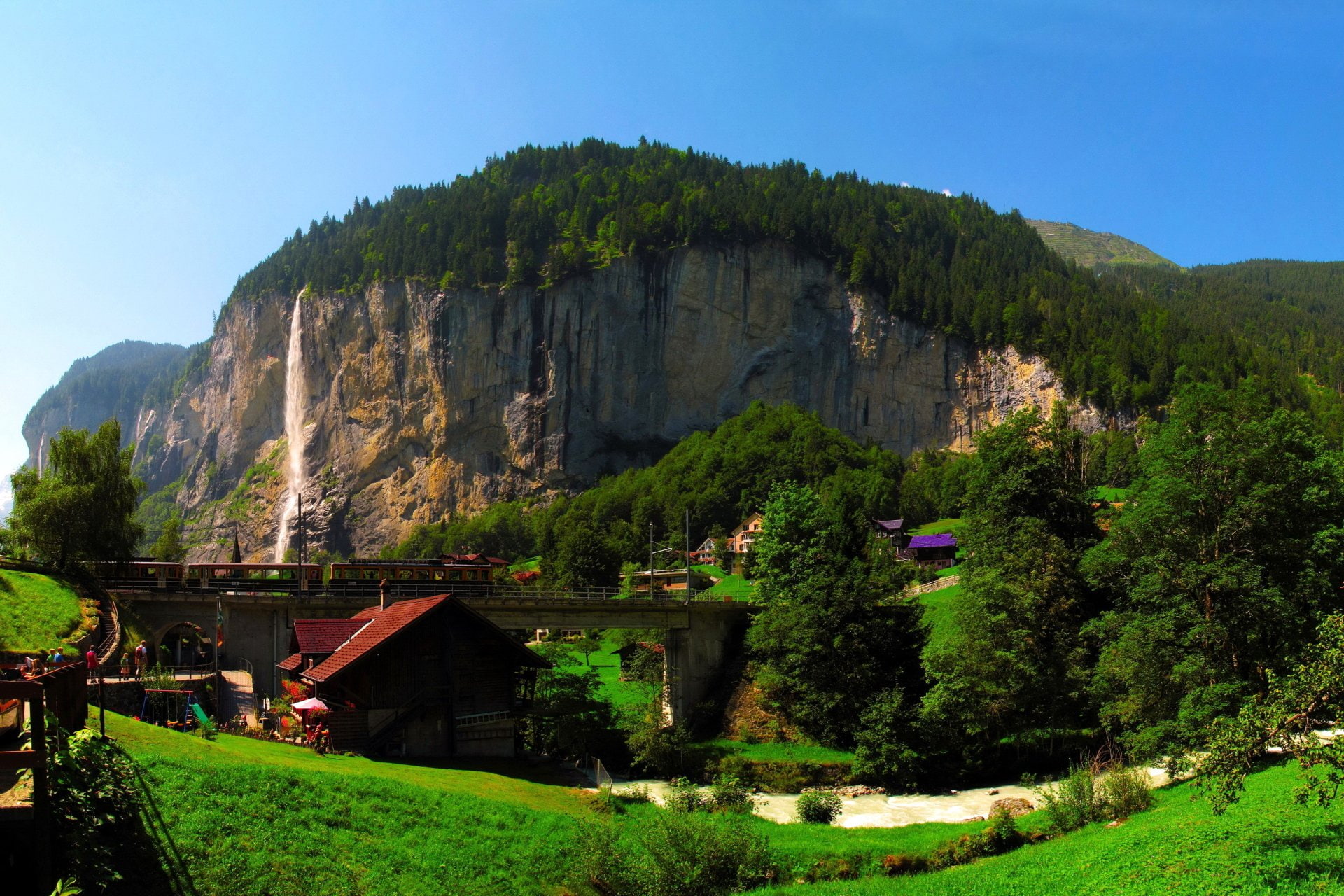 Man Made, 1080P, Switzerland, Town, Lauterbrunnen, HD Wallpaper