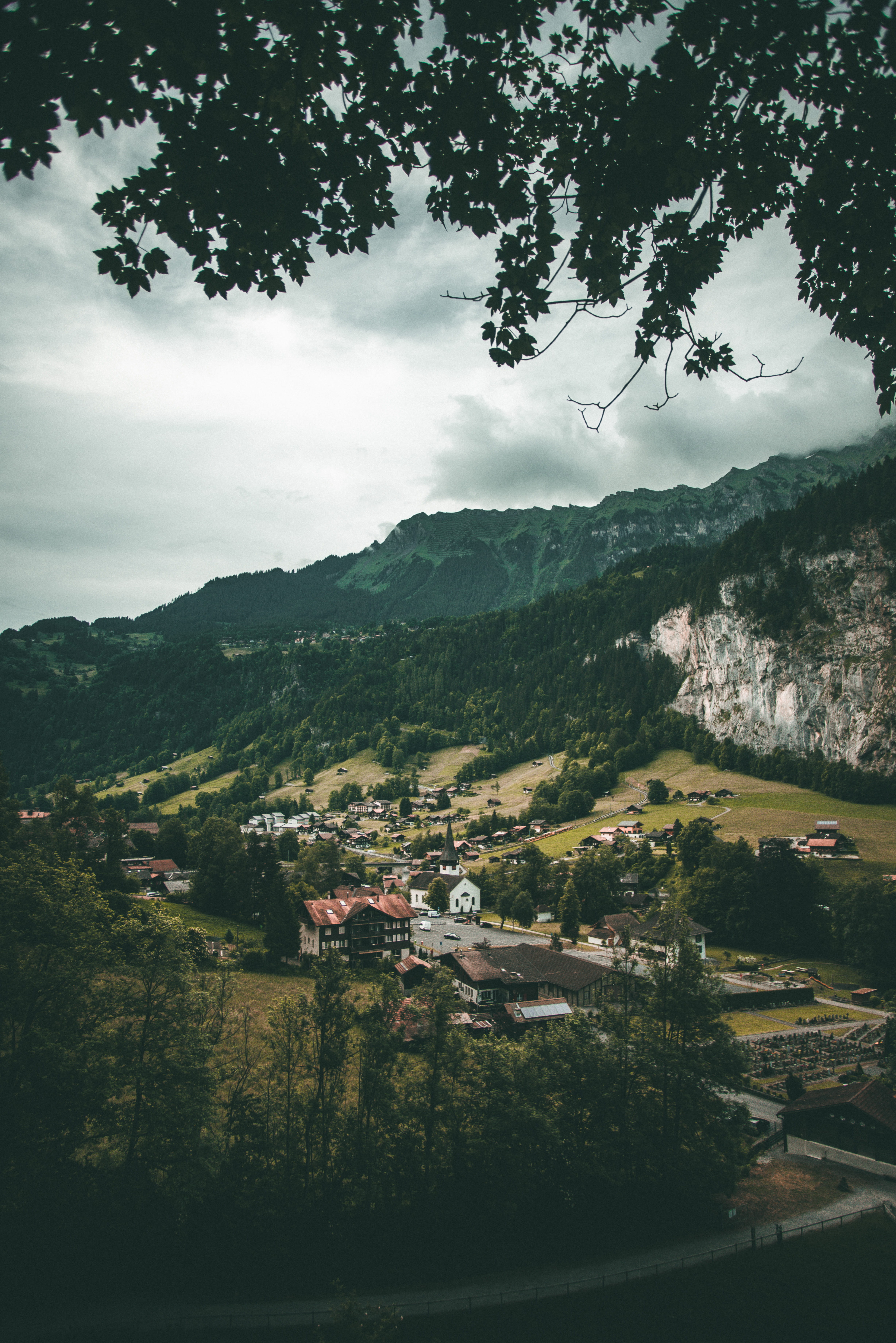 architecture, idyllic, environment, beauty in nature, mountain range, plant, mountain, lauterbrunnen, switzerland, urban, scenery, europe, building, concrete, Phone HD Wallpaper