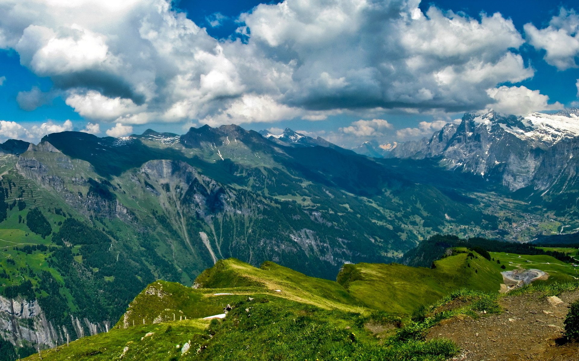 clouds, sky, lauterbrunnen, bern, mountains, switzerland, horizon, 1080P, HD Wallpaper