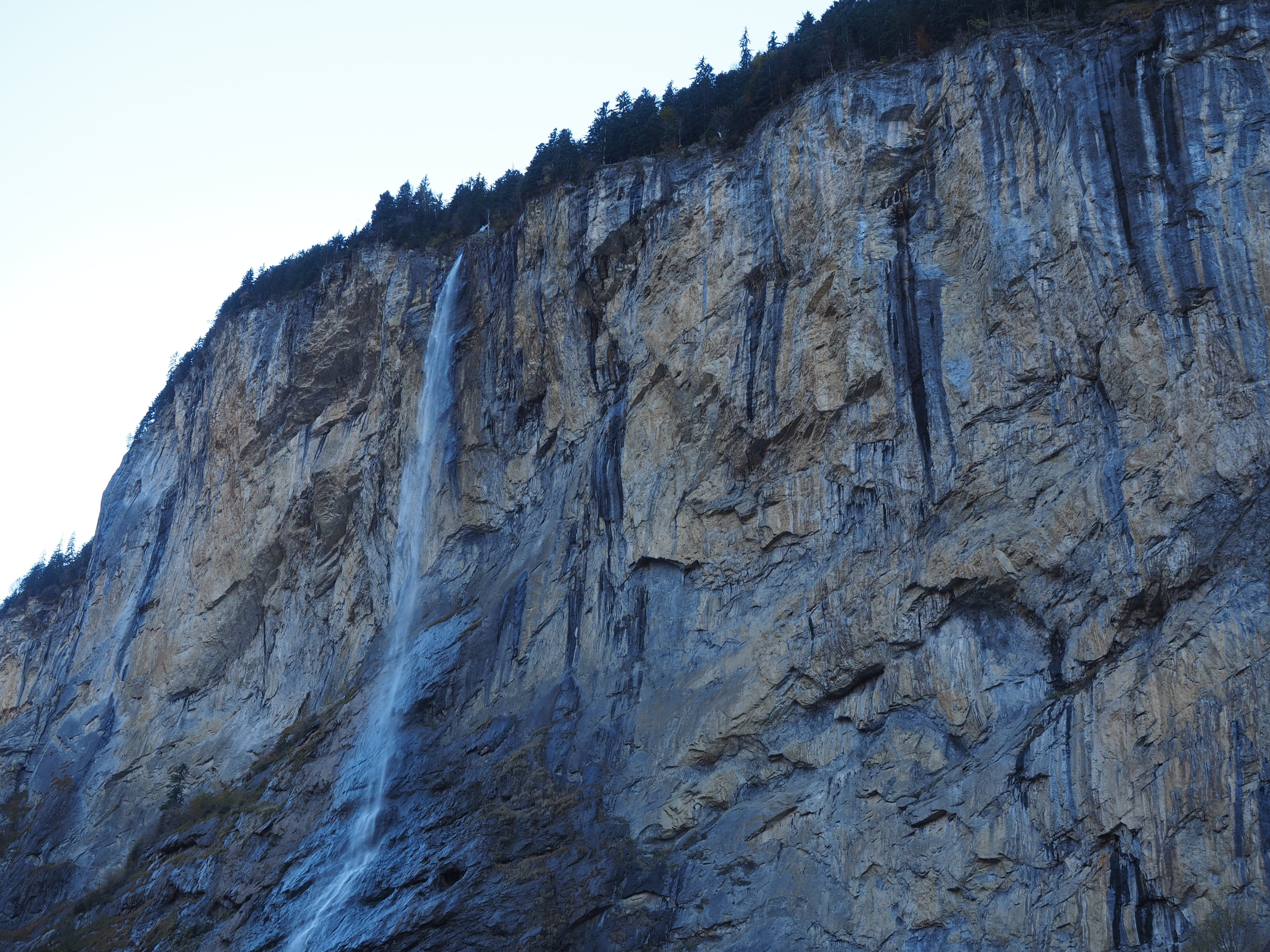 rock, steep, clear sky, lauterbrunnen, mountain, eroded, physical geography, -fall, waterfall, cliff, low angle view, nature, textured, staubbachfall, day, HD Wallpaper