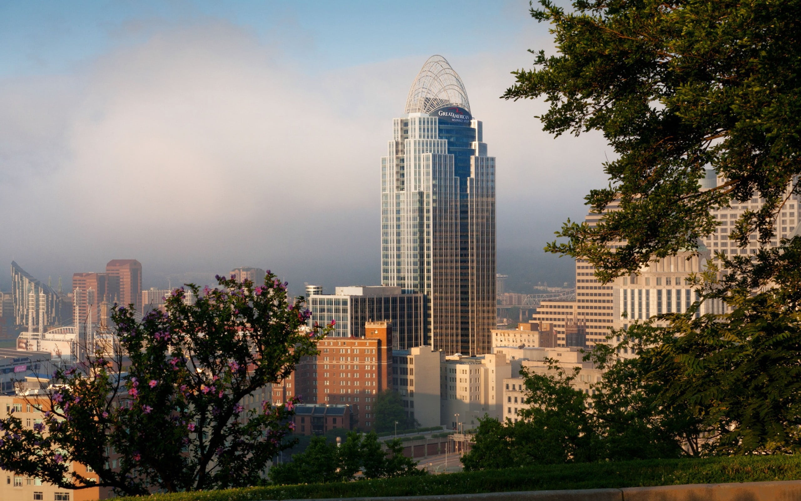 apartment, built Structure, greater cincinnati, building Exterior, high, rise, tree, skyscraper, cincinnati, tall - High, ohio, office building exterior, HD Wallpaper