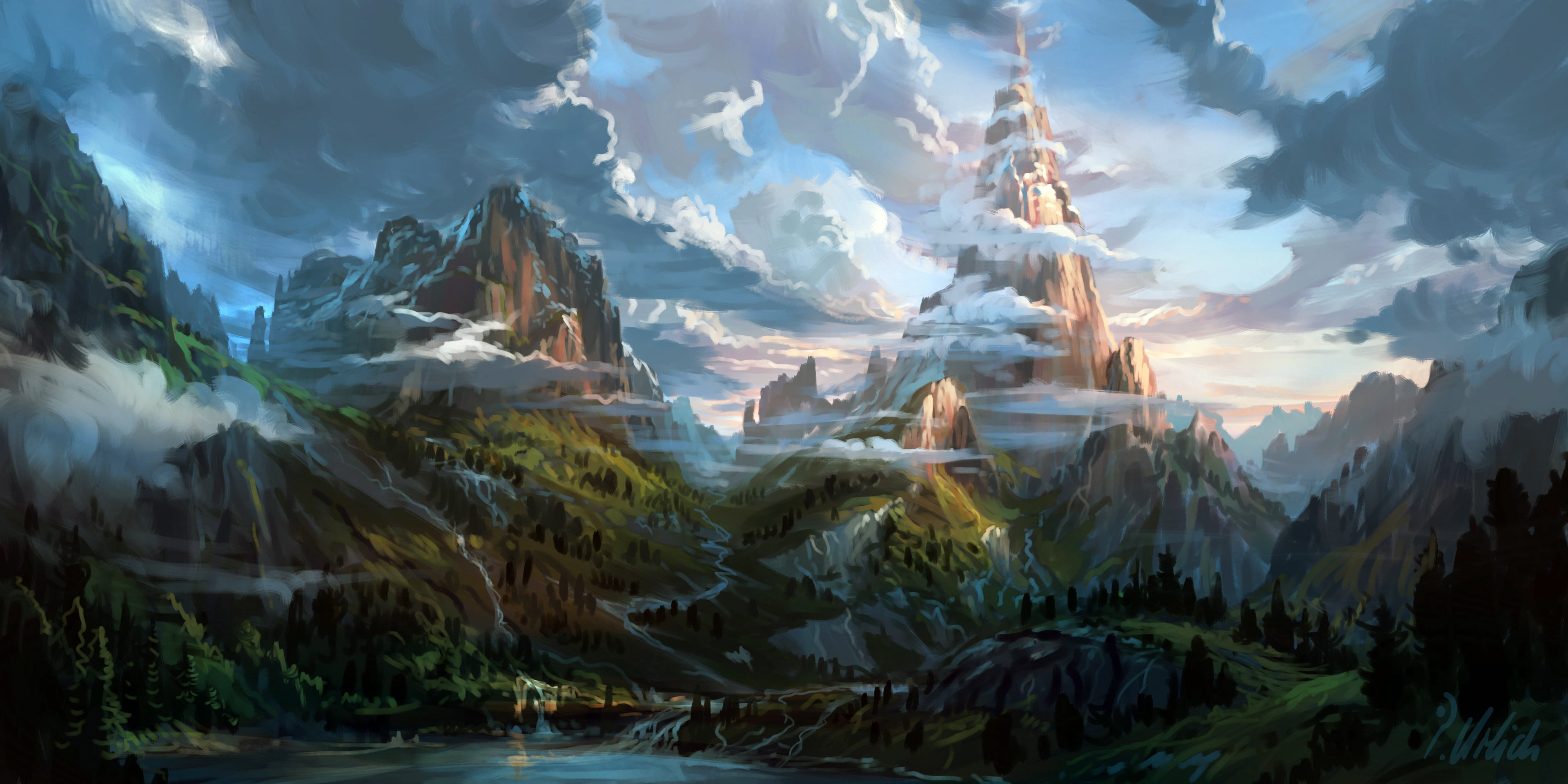 landscape, digital art, 4K, Philipp A. Ulrich, HD Wallpaper