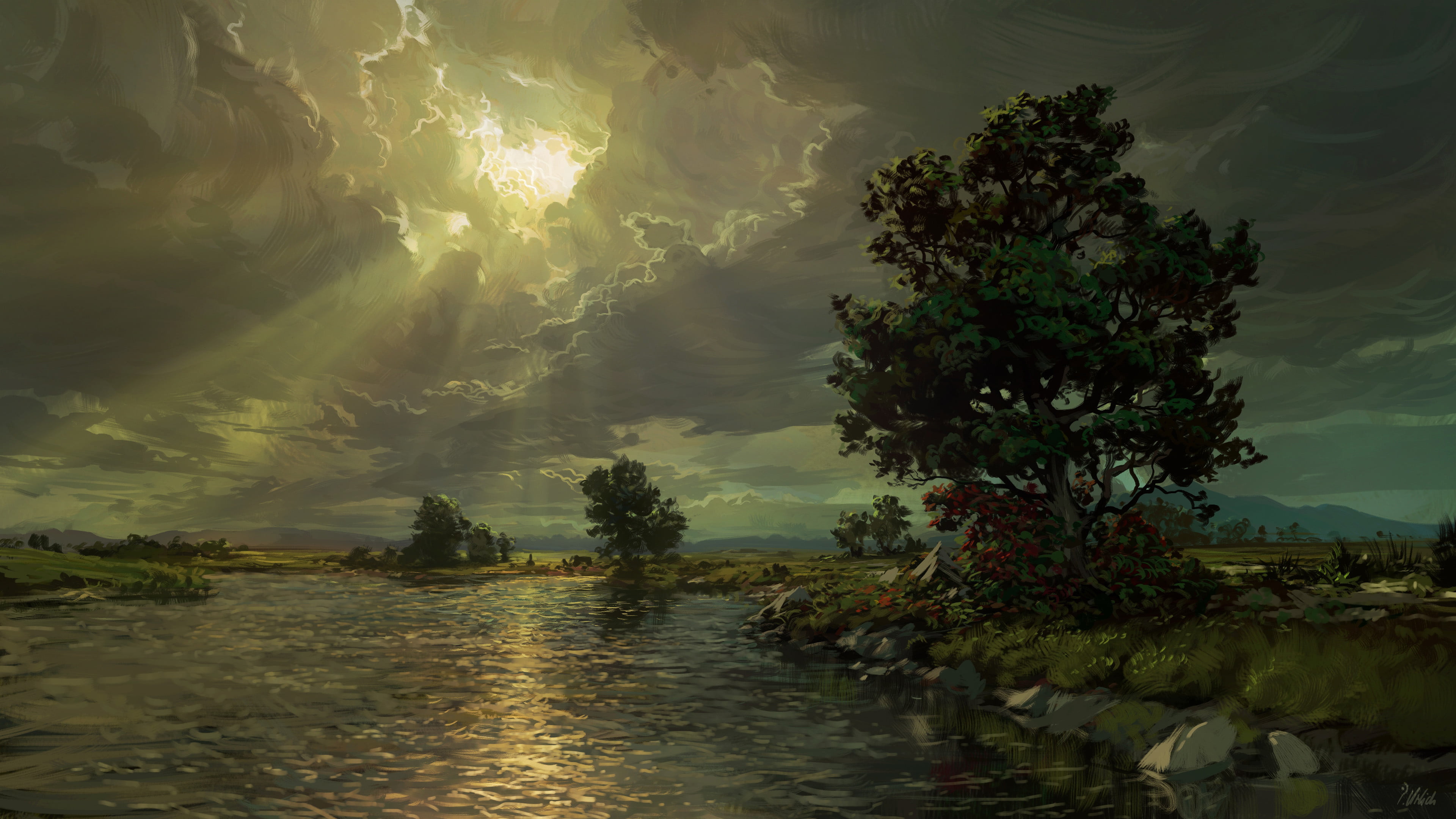 Philipp A. Ulrich, 4K, landscape, digital art, HD Wallpaper