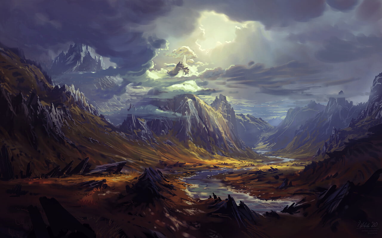landscape, Philipp A. Ulrich, digital art, 720P, HD Wallpaper