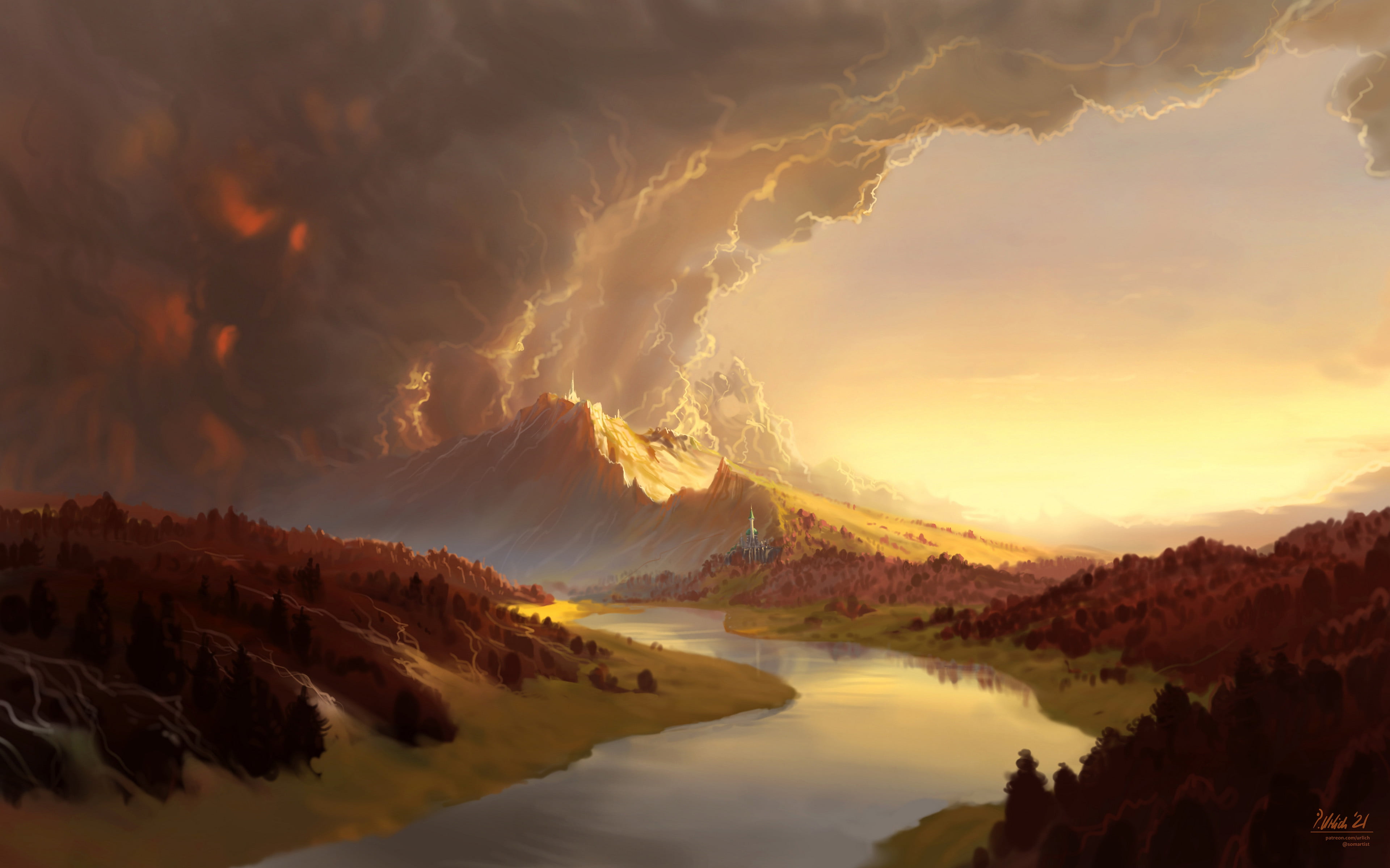 Philipp A. Ulrich, digital art, landscape, 4K, HD Wallpaper