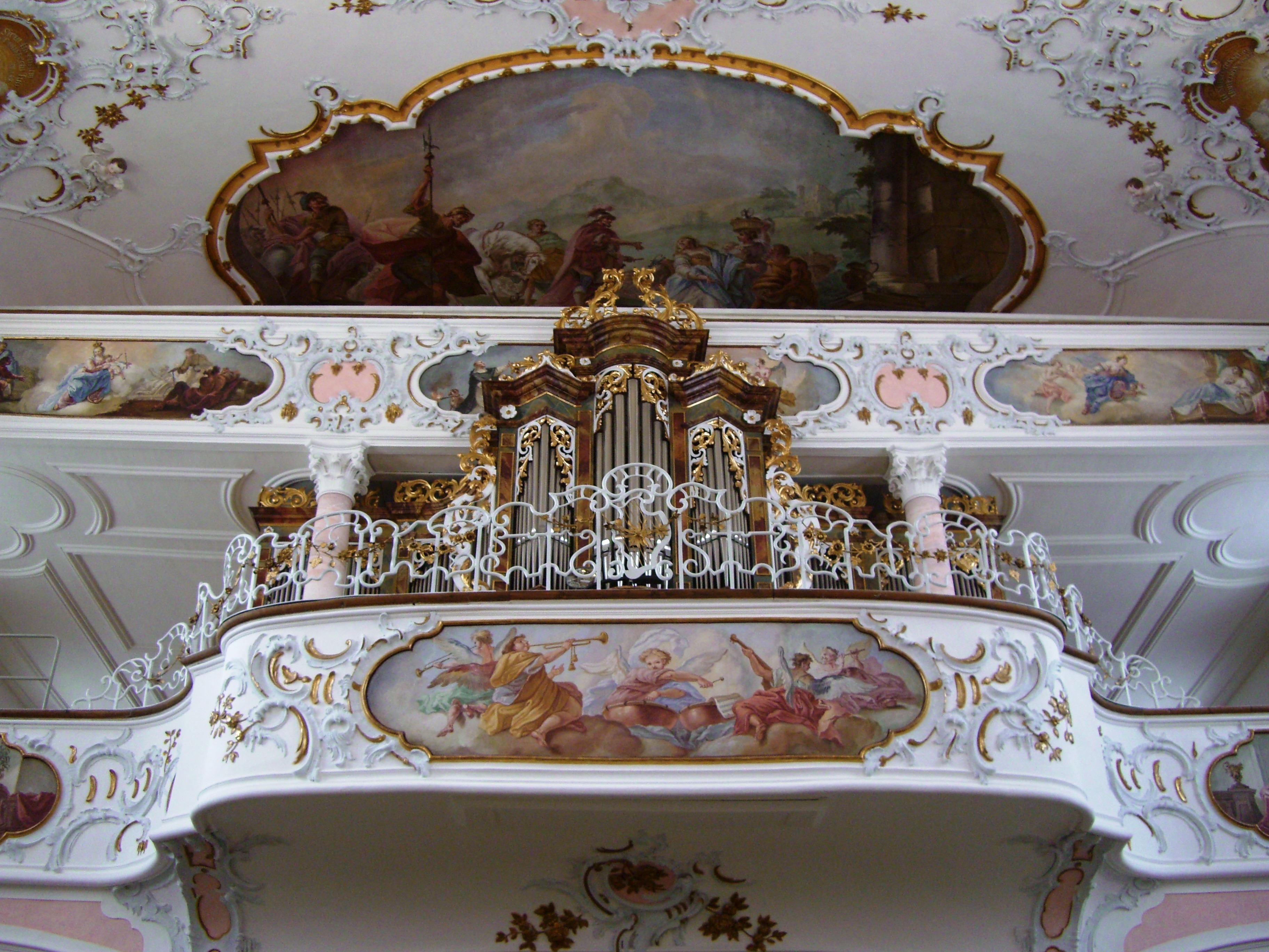 parish church st ulrich, seeg, belief, allgäu, organ, altar, architecture, building, spirituality, floral pattern, pattern, mural, built structure, ceiling, HD Wallpaper