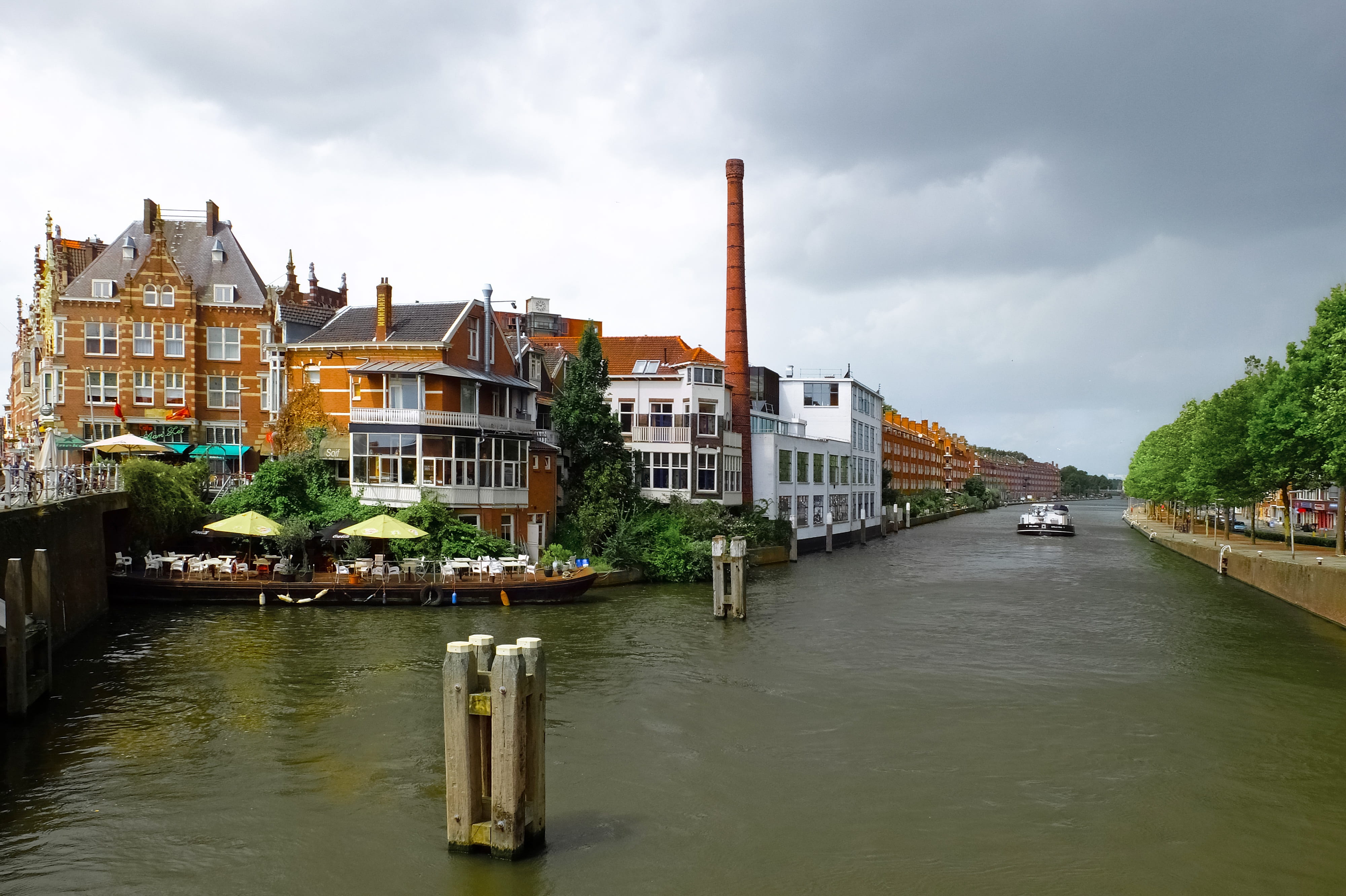 waterway, cloud - sky, netherlands, europe, travel destinations, nature, waterfront, water, no people, holland, nautical vessel, sky, brick, rotterdam, HD Wallpaper