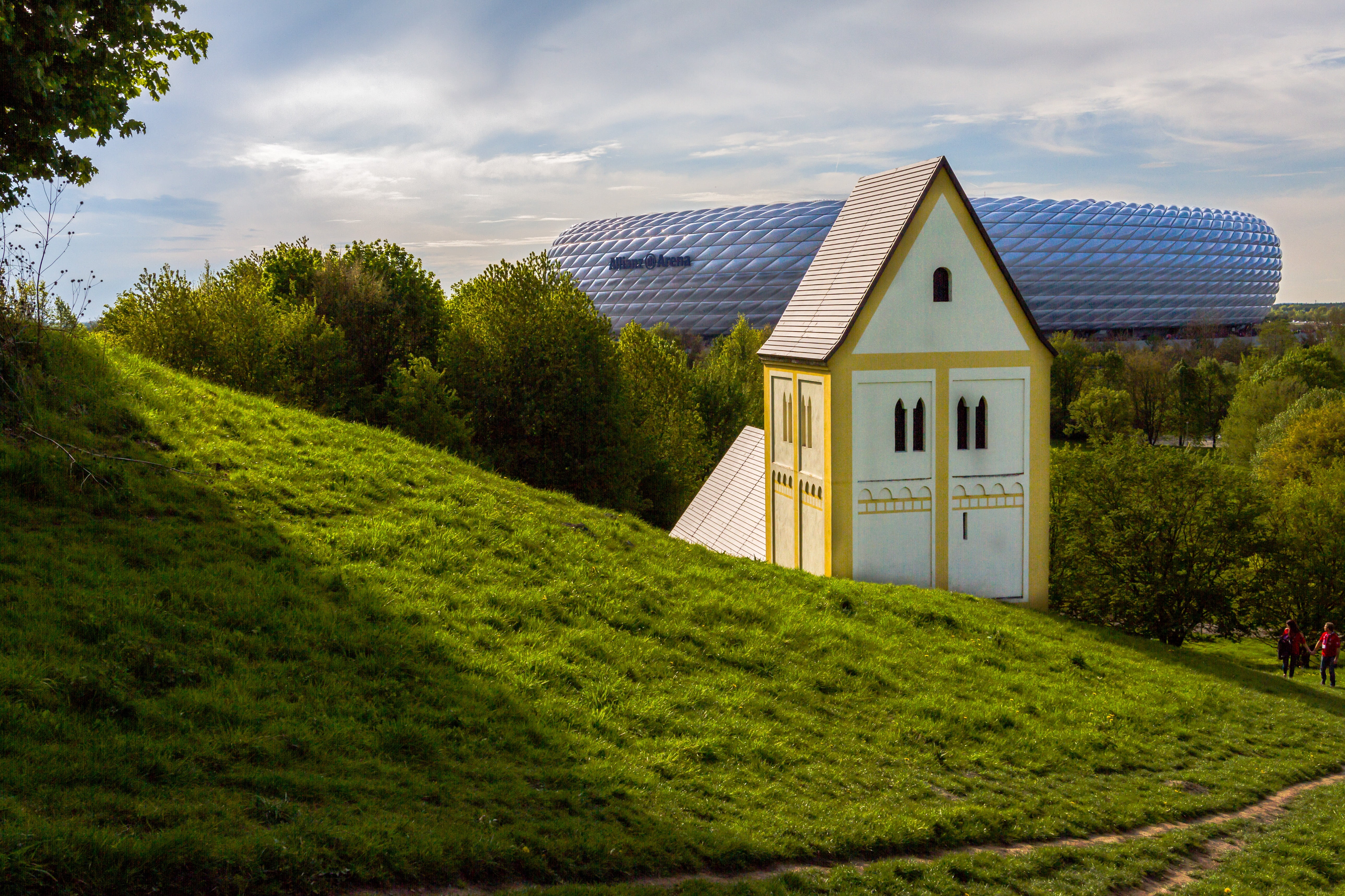 plant, holy cross church, field, growth, built structure, sunken village, nature, beauty in nature, timm ulrichs, outdoors, bavaria, green color, environment, HD Wallpaper
