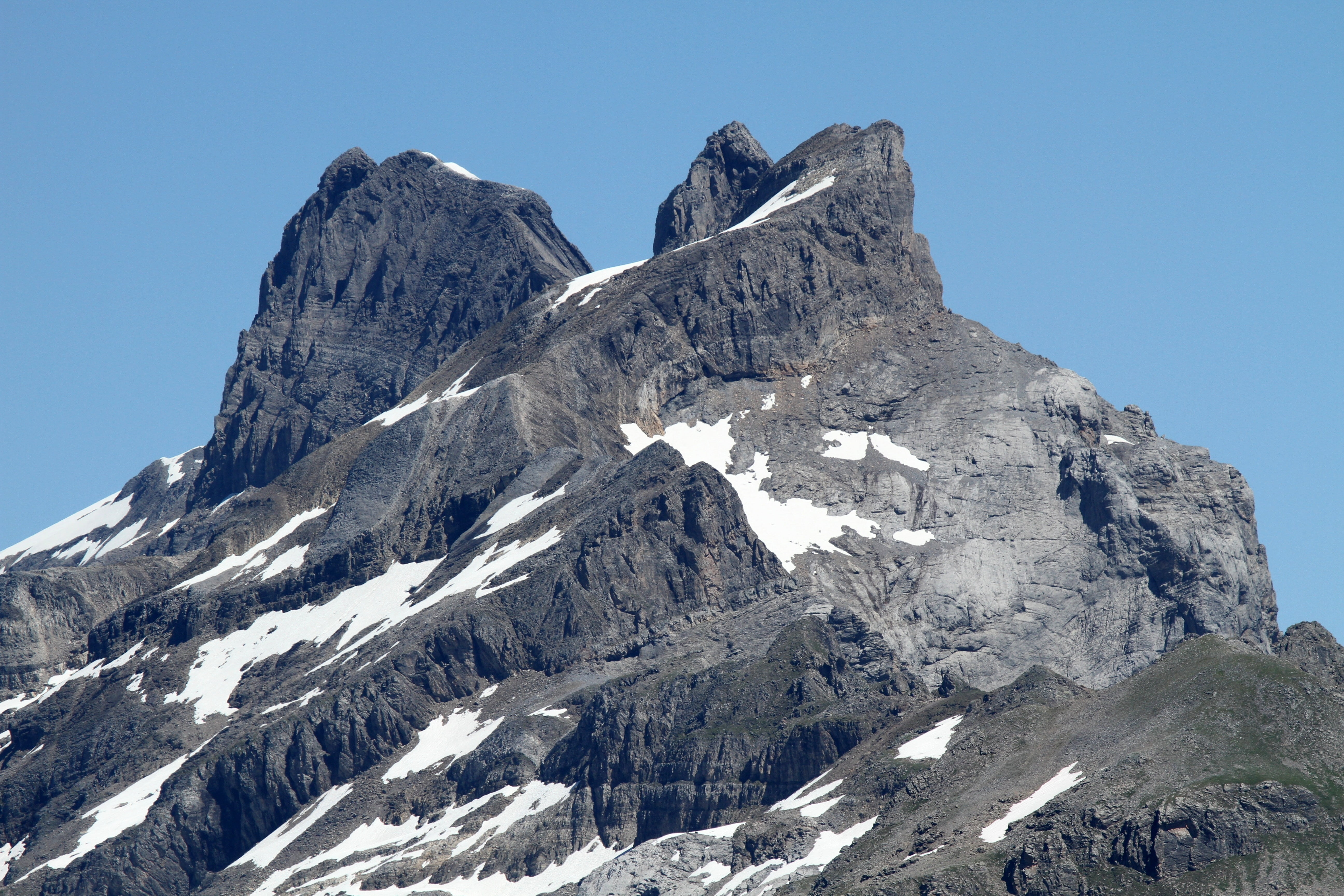 clear sky, distant view, beautiful, solid, cold temperature, mountains, rock, leisure, landscape, mountain, bernese oberland, formation, day, alpine, mountaineering, HD Wallpaper