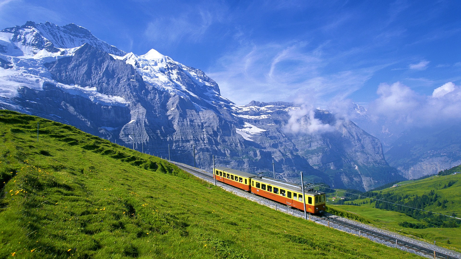 mountains, 1080P, bernese, switzerland, oberland, HD Wallpaper