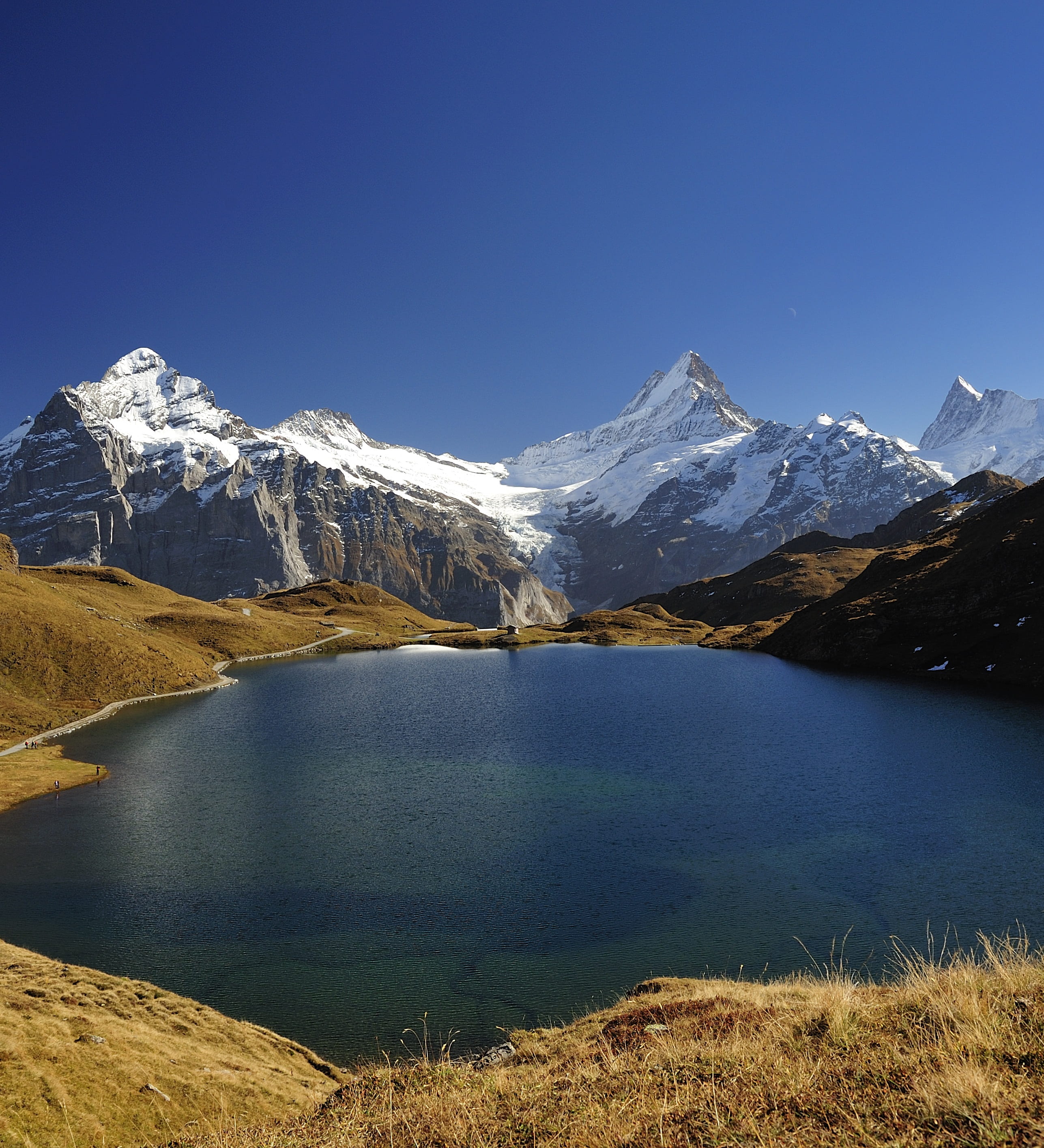 finsteraarhorn, mountain range, 2K, no people, mountain hiking, bernese oberland, snowcapped mountain, autumn mood, hiking, scenics - nature, grindelwald, Phone HD Wallpaper