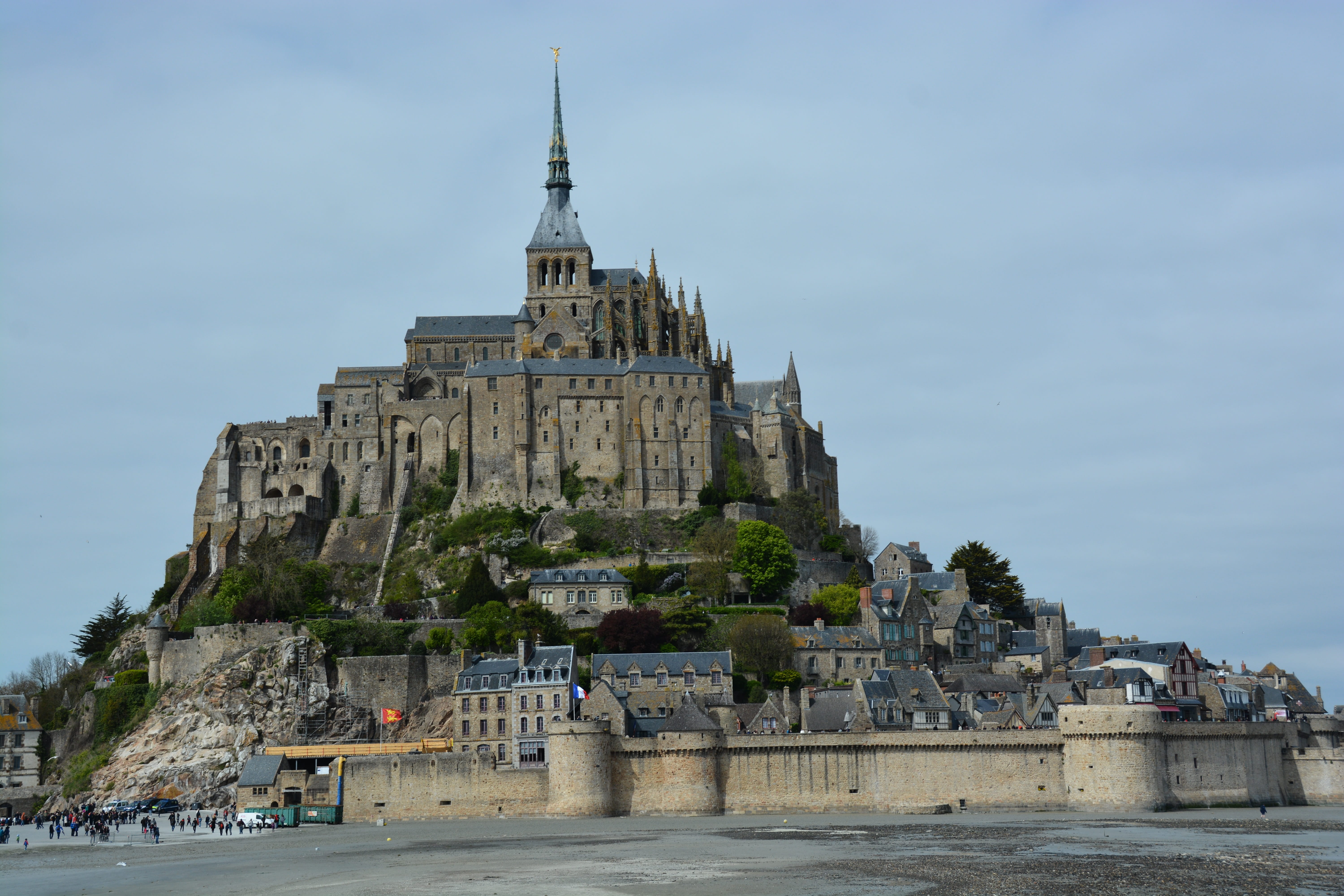 michel, tourism, church, belief, island, religion, no people, mont, water, 5K, abbey, normandy, sea, monastery, architecture, history, saint, building, HD Wallpaper