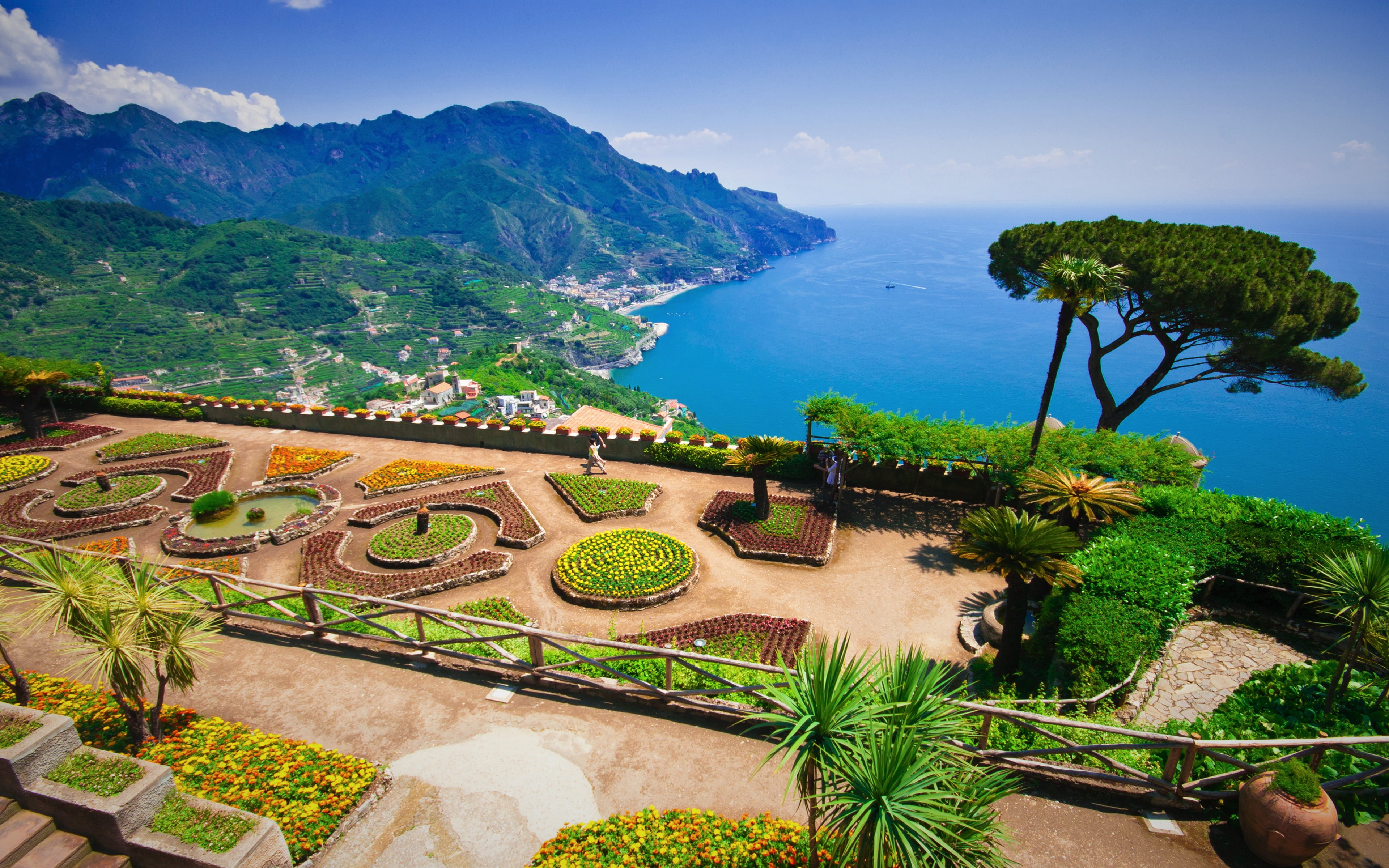 4K, italy, sea, ocean, ravello, horizon, amalfi, HD Wallpaper